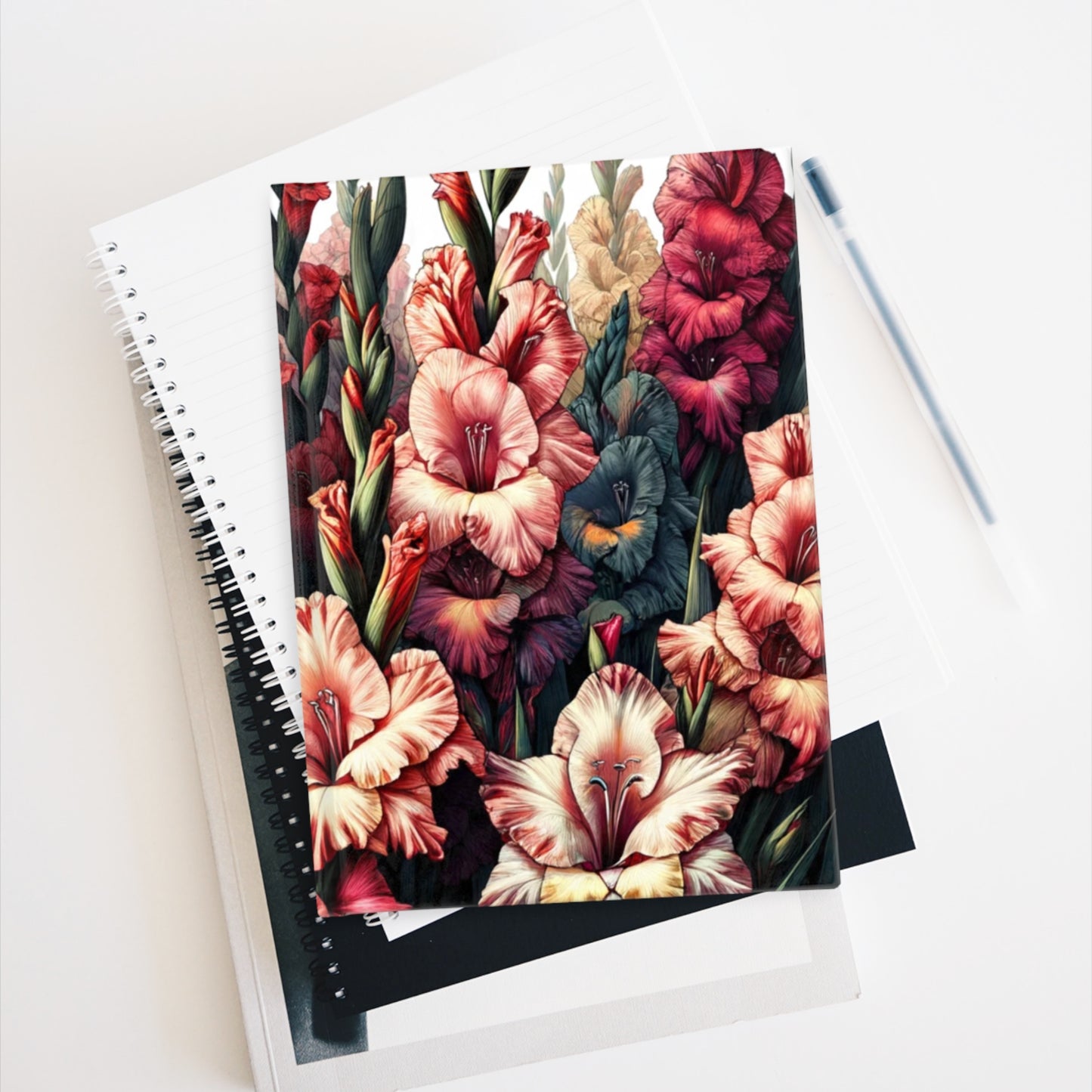 Journal - Ruled Line August Birth Flower, August Birth Month Flower, Gladiolus Floral Design, Birth Flower of August