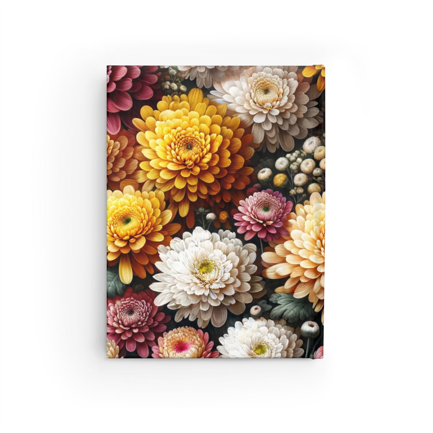 Journal - Ruled Line October Birth Flower, November Birth Month Flower, Chrysanthemum Floral Design, Birth Flower of November
