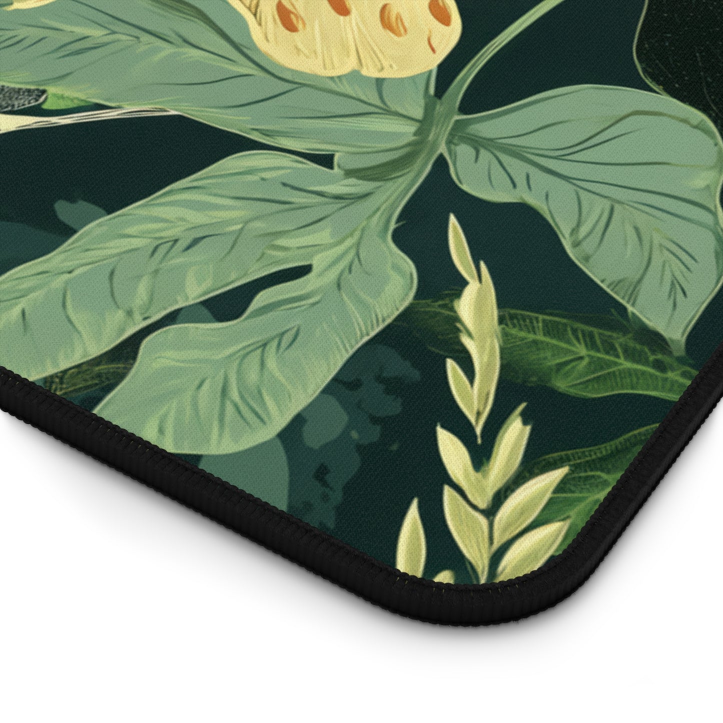 Sage Green Floral and Plant Detailed Design Floral Desk Mat, Botanical desk Pad, Vintage Desk Mat, Wildflower, Nature Desk Decor