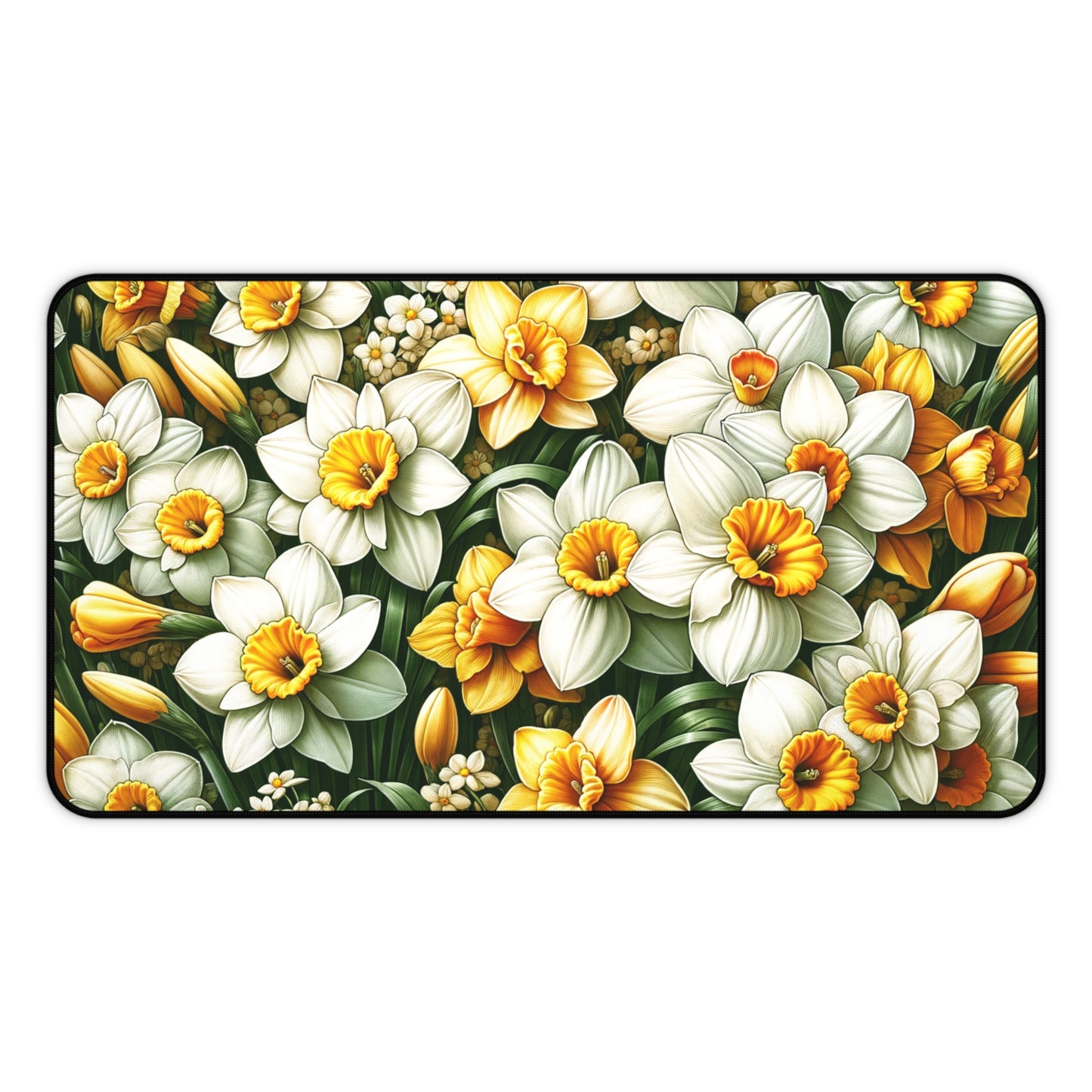 Birth Month Flower Desk Mat Gift December Narcissus Large Gaming Floral Mousepad Aesthetic Fairycore Keyboard Mouse Pad for Work Home Office