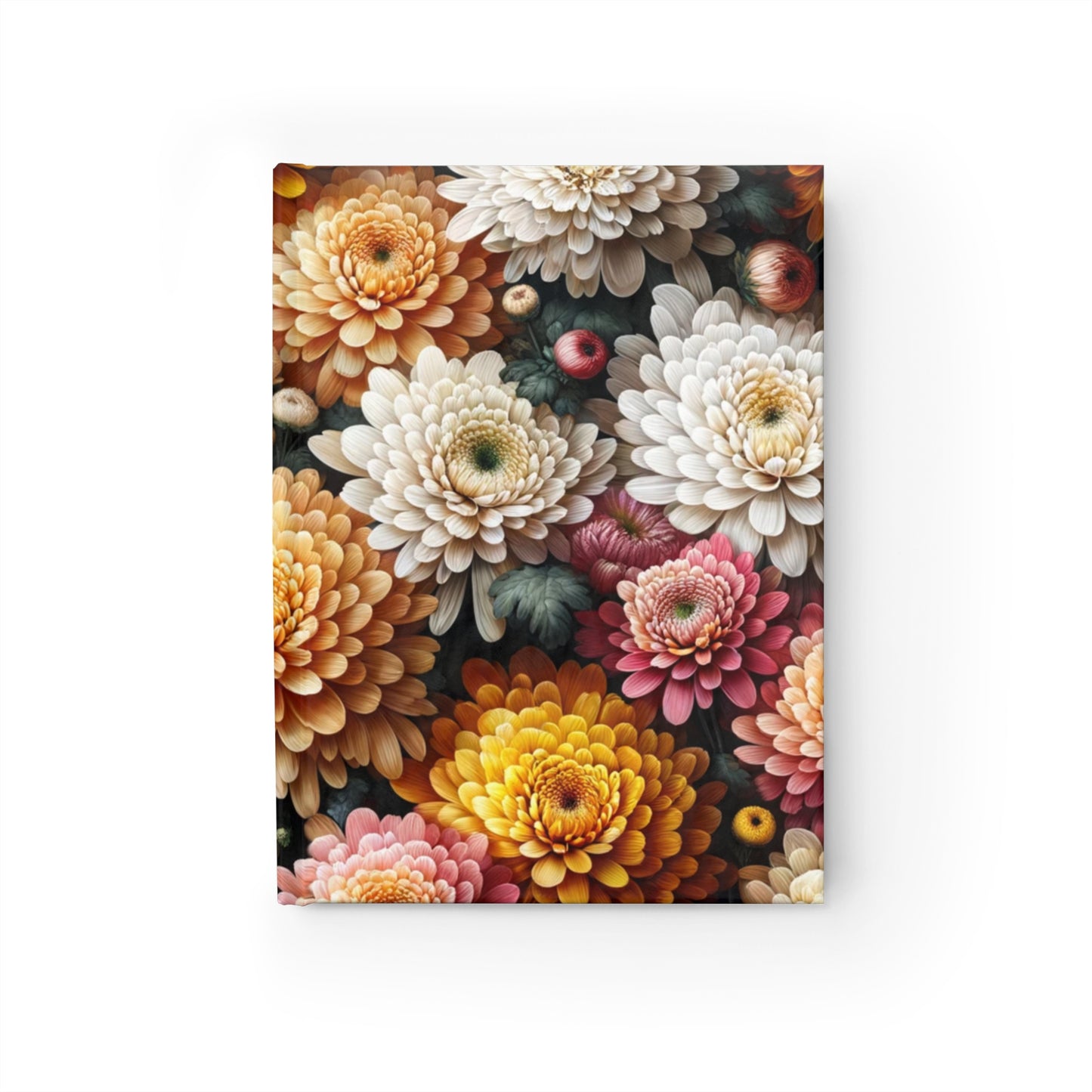 Journal - Ruled Line October Birth Flower, November Birth Month Flower, Chrysanthemum Floral Design, Birth Flower of November