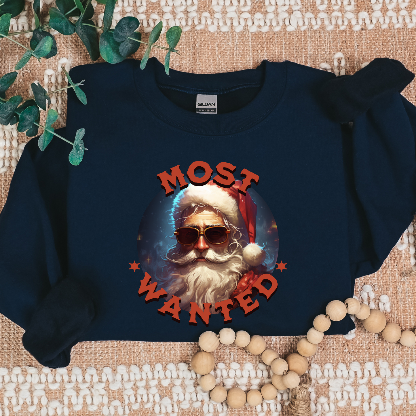 Most Wanted Santa Digital Downloads PNG PDF SVG files, Christmas Santa Sublimation , Most Wanted Santa Shirt