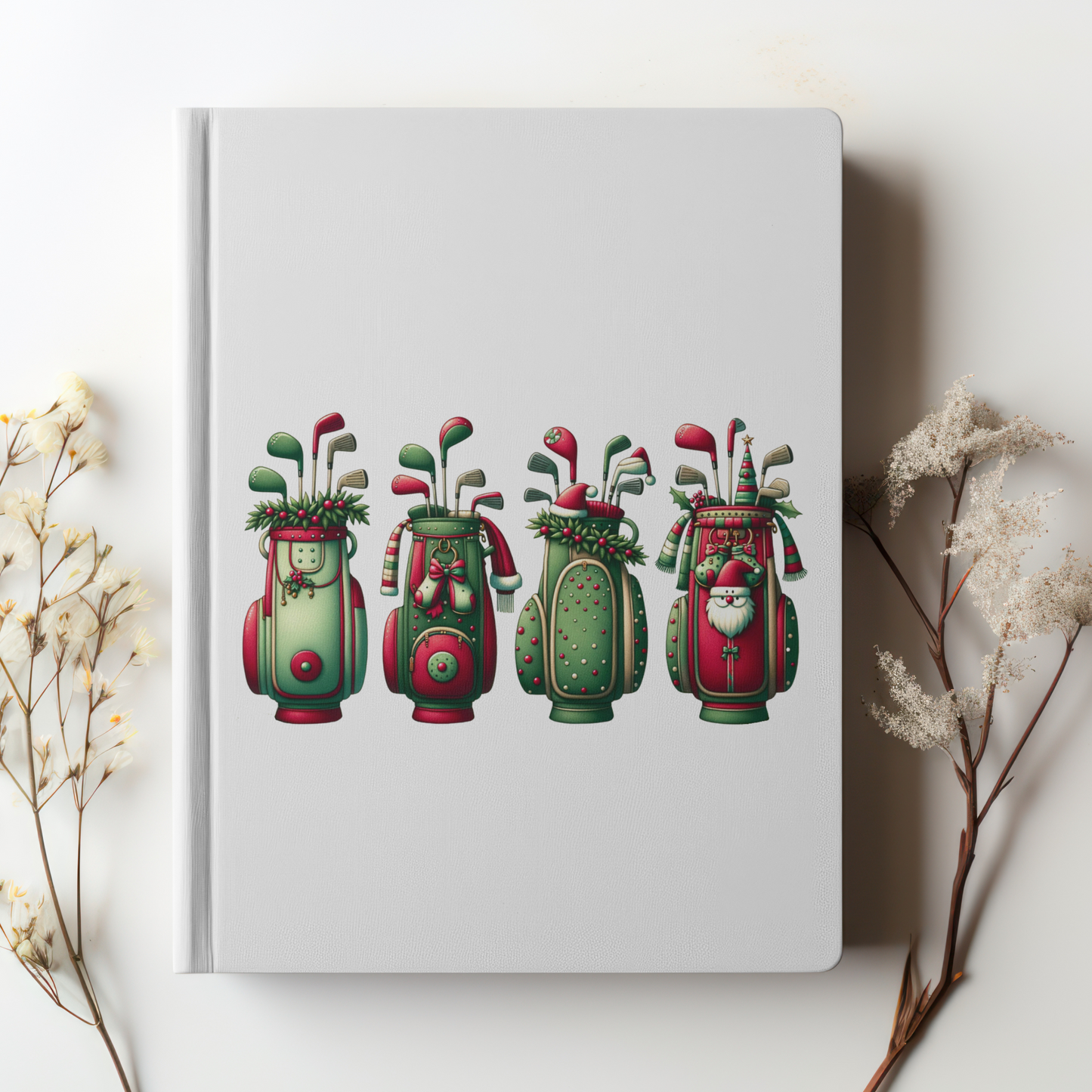 Christmas Golf Bags, Golf lover, Golfing Theme Digital Download PDF PNG SVG digital files for your projects. Sublimation, Silhouette