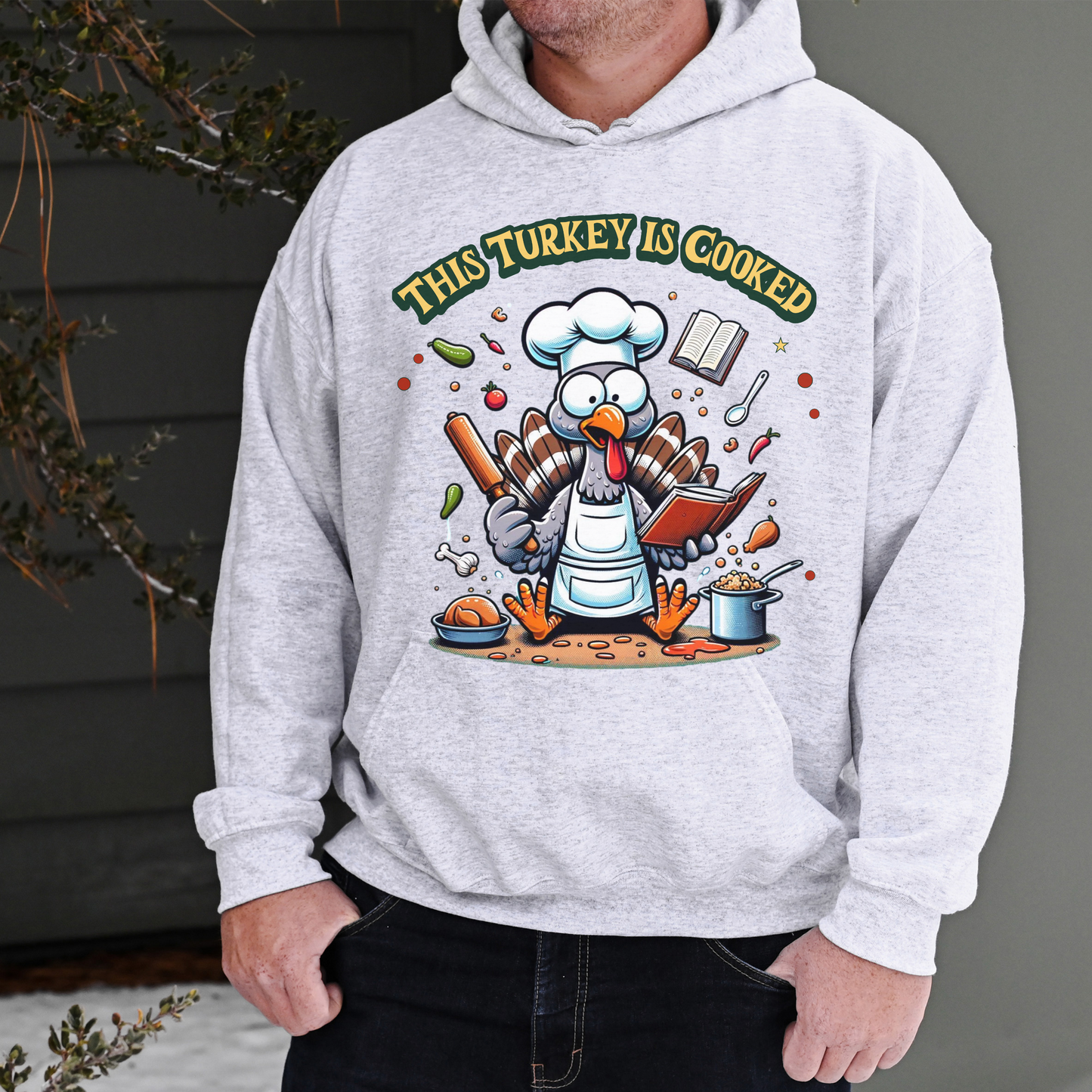 A fun Thanksgiving Design "This Turkey is Cooked" PNG PDF SVG digital download, Cooking shirt design, Turkey sublimation, Cooking shirt