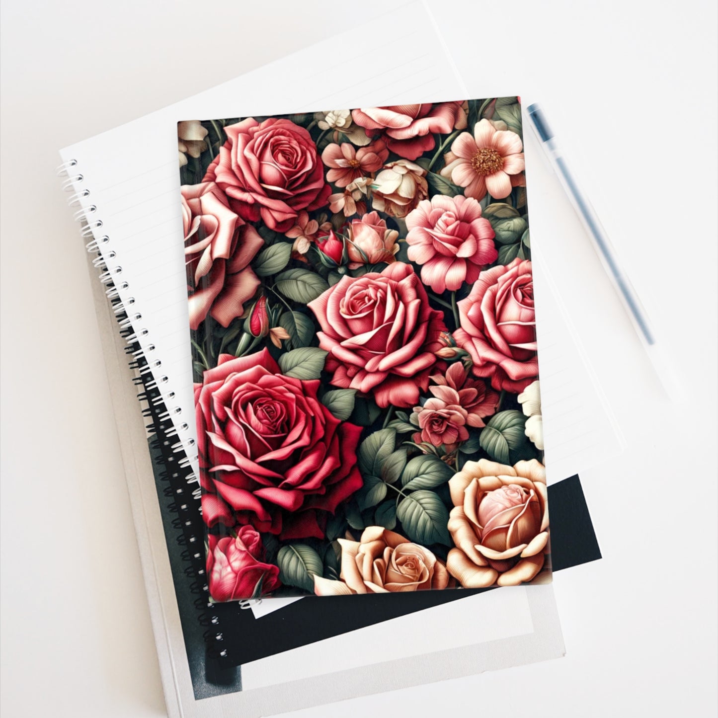 Journal - Ruled Line June Birth Flower, June Birth Month Flower, Rose Floral Design, Birth Flower of June