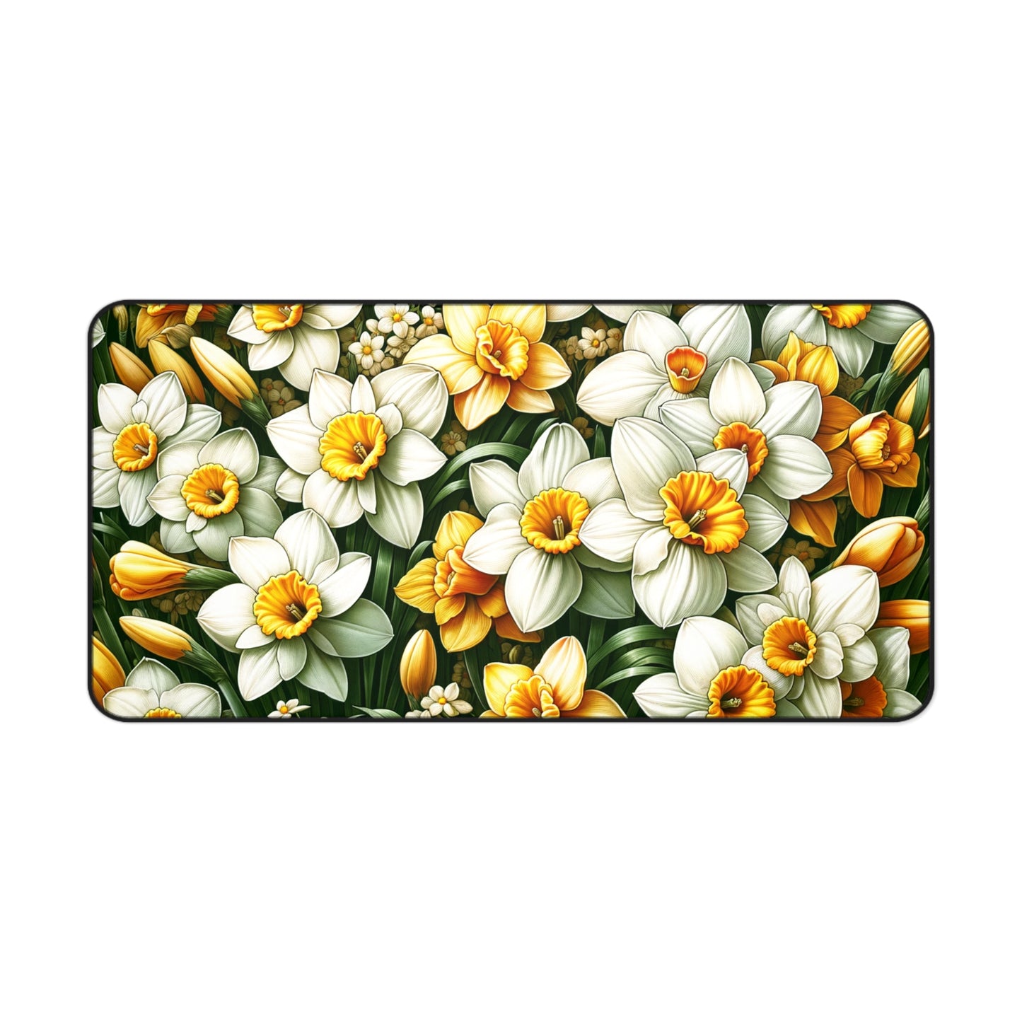 Birth Month Flower Desk Mat Gift December Narcissus Large Gaming Floral Mousepad Aesthetic Fairycore Keyboard Mouse Pad for Work Home Office