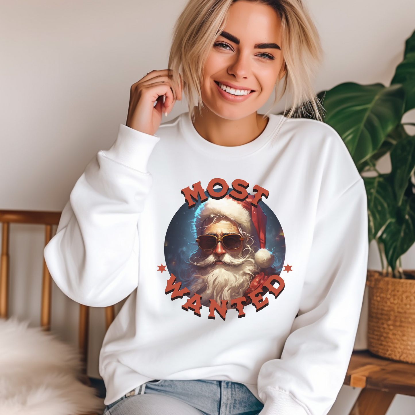Most Wanted Santa Digital Downloads PNG PDF SVG files, Christmas Santa Sublimation , Most Wanted Santa Shirt