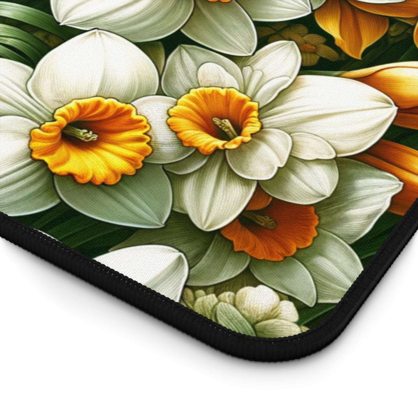 Birth Month Flower Desk Mat Gift December Narcissus Large Gaming Floral Mousepad Aesthetic Fairycore Keyboard Mouse Pad for Work Home Office