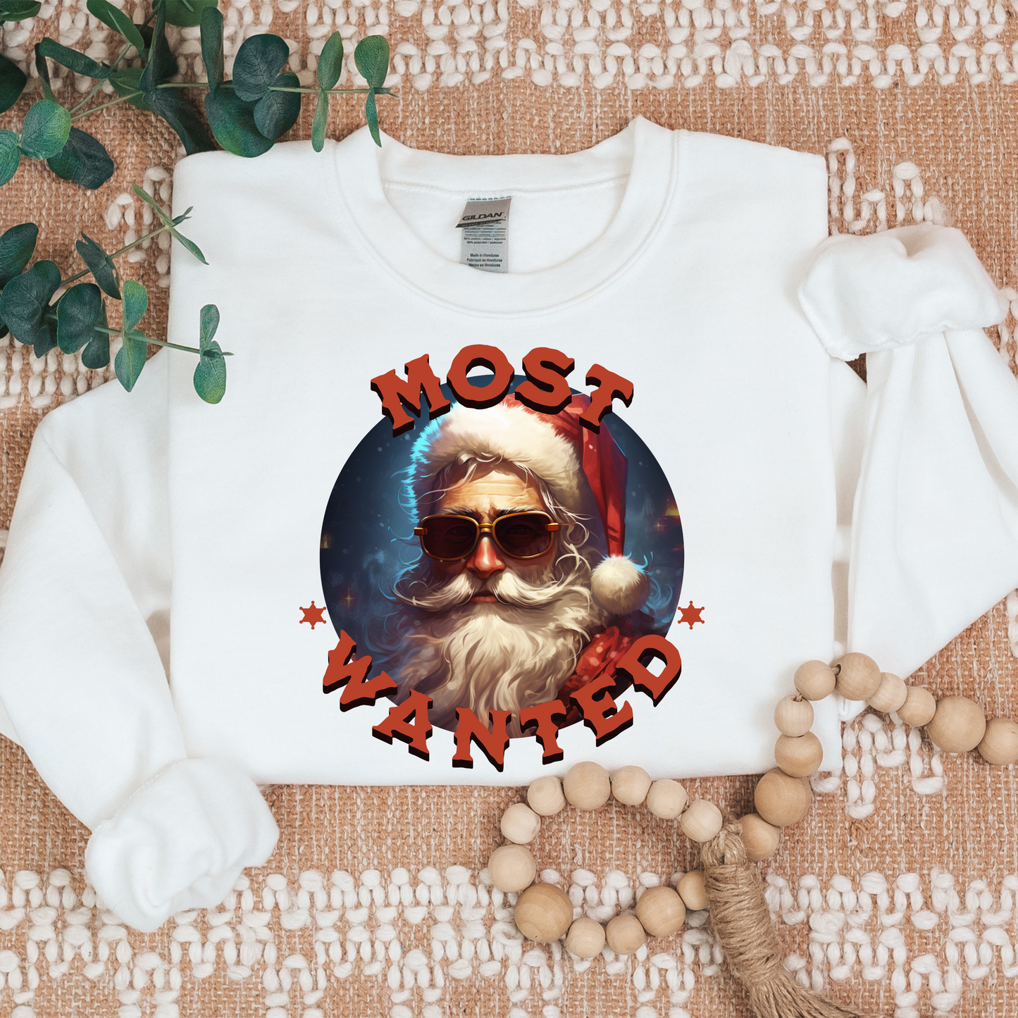Most Wanted Santa Digital Downloads PNG PDF SVG files, Christmas Santa Sublimation , Most Wanted Santa Shirt