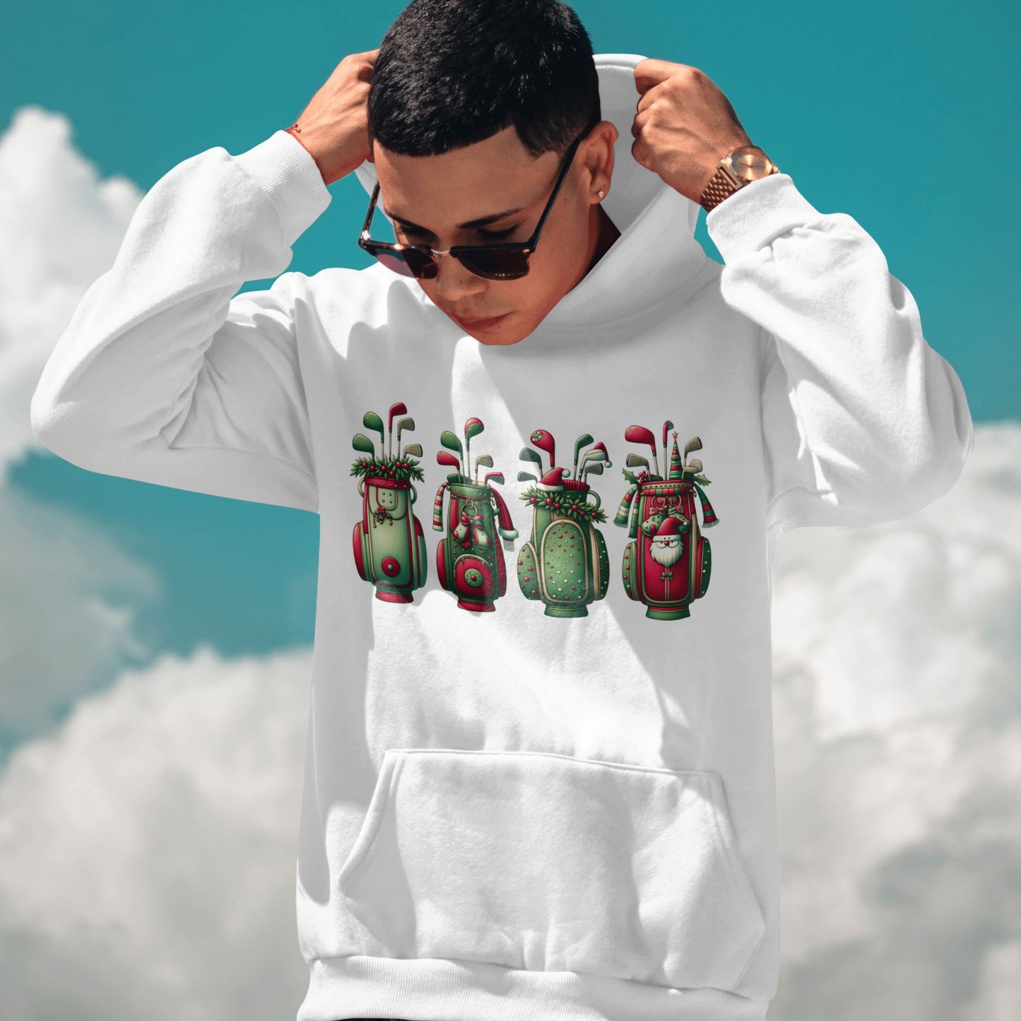 Christmas Golf Bags, Golf lover, Golfing Theme Digital Download PDF PNG SVG digital files for your projects. Sublimation, Silhouette
