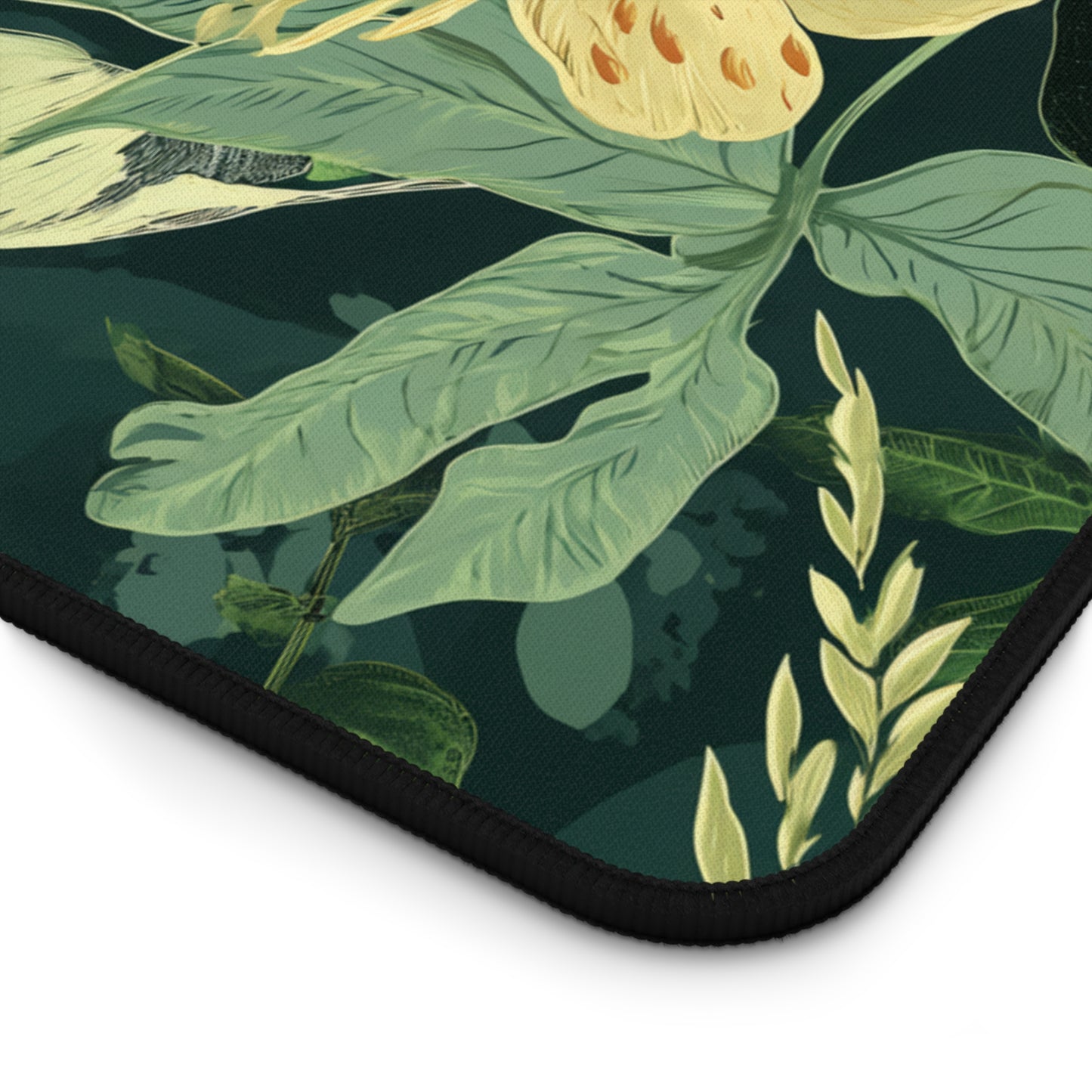 Sage Green Floral and Plant Detailed Design Floral Desk Mat, Botanical desk Pad, Vintage Desk Mat, Wildflower, Nature Desk Decor