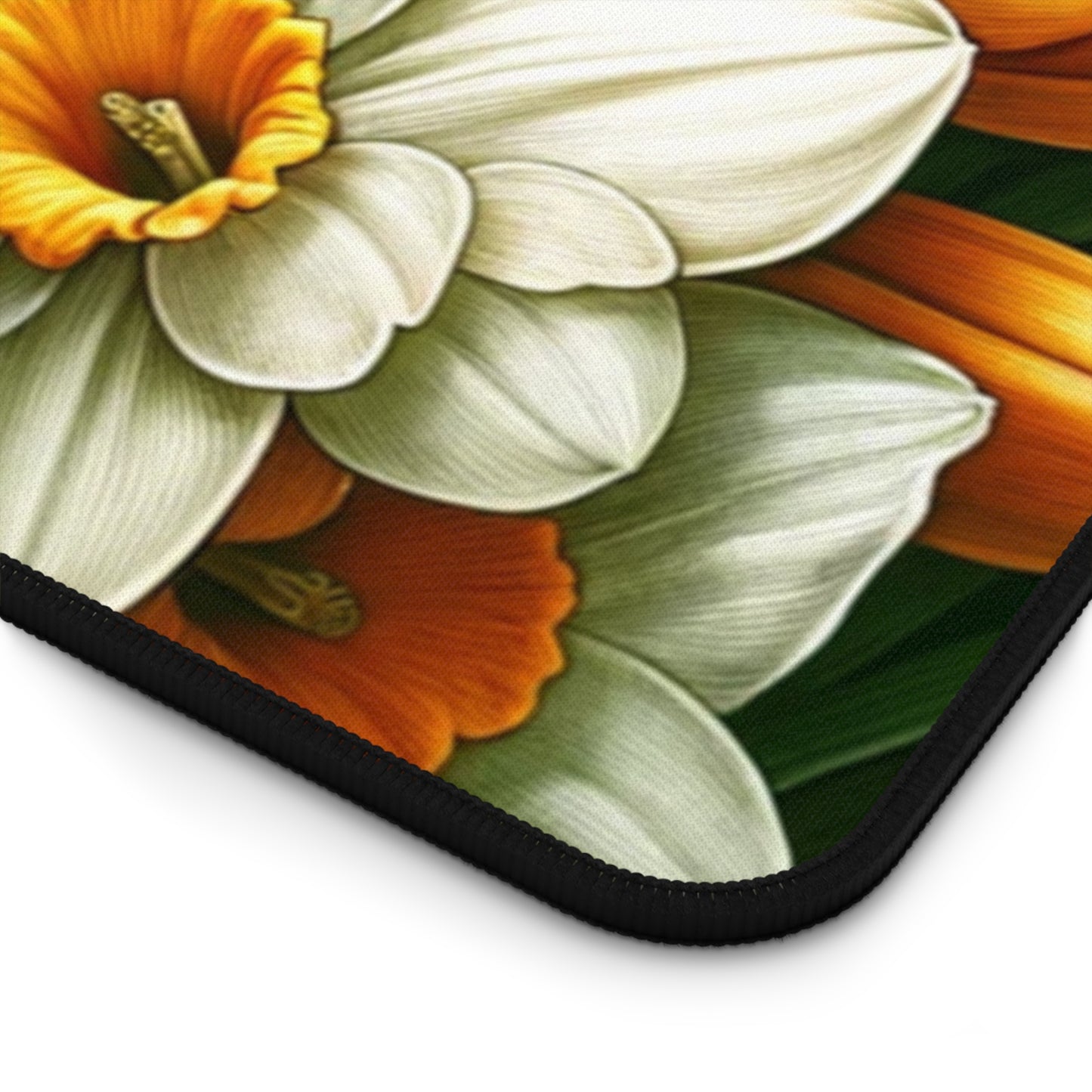 Birth Month Flower Desk Mat Gift December Narcissus Large Gaming Floral Mousepad Aesthetic Fairycore Keyboard Mouse Pad for Work Home Office