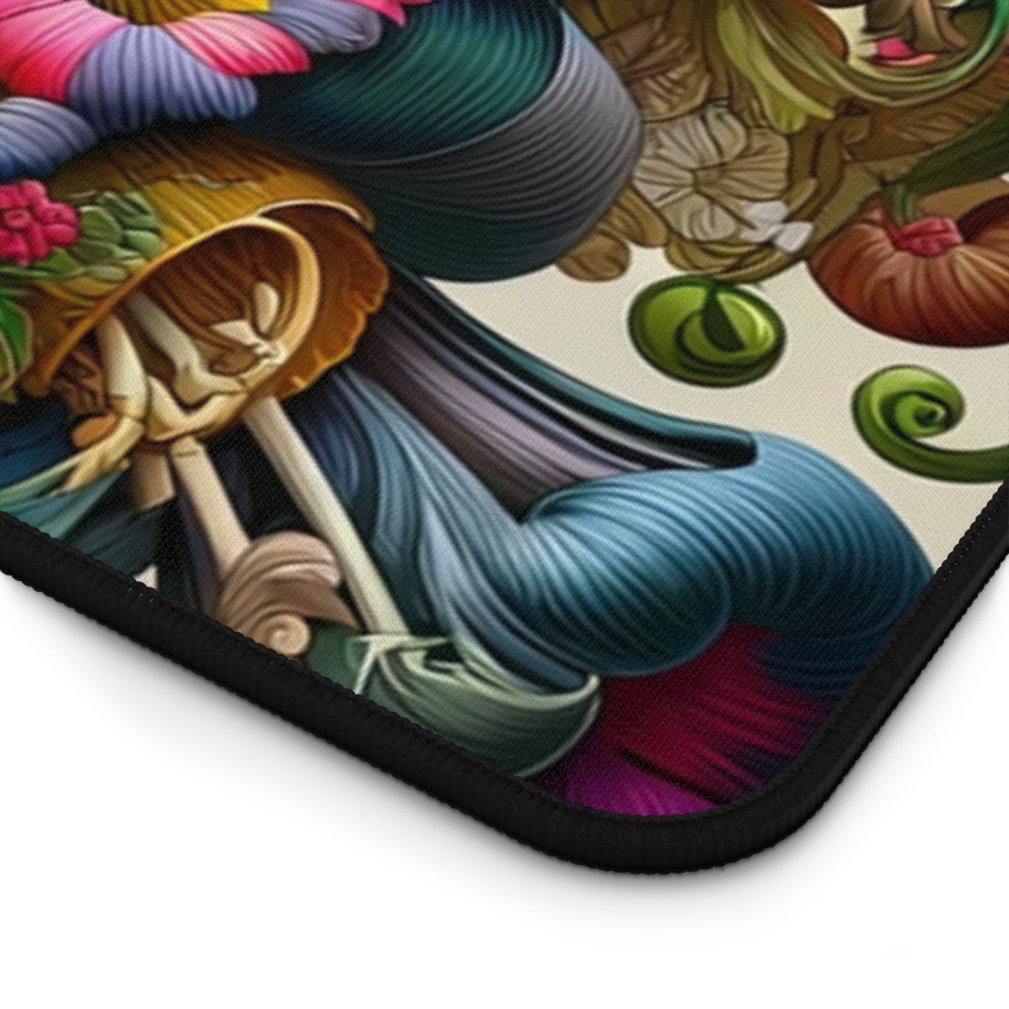 Desk Mat Colorful Floral Extravaganza floral pattern features a stunning array of roses, daisies, and tulips, lush green leaves