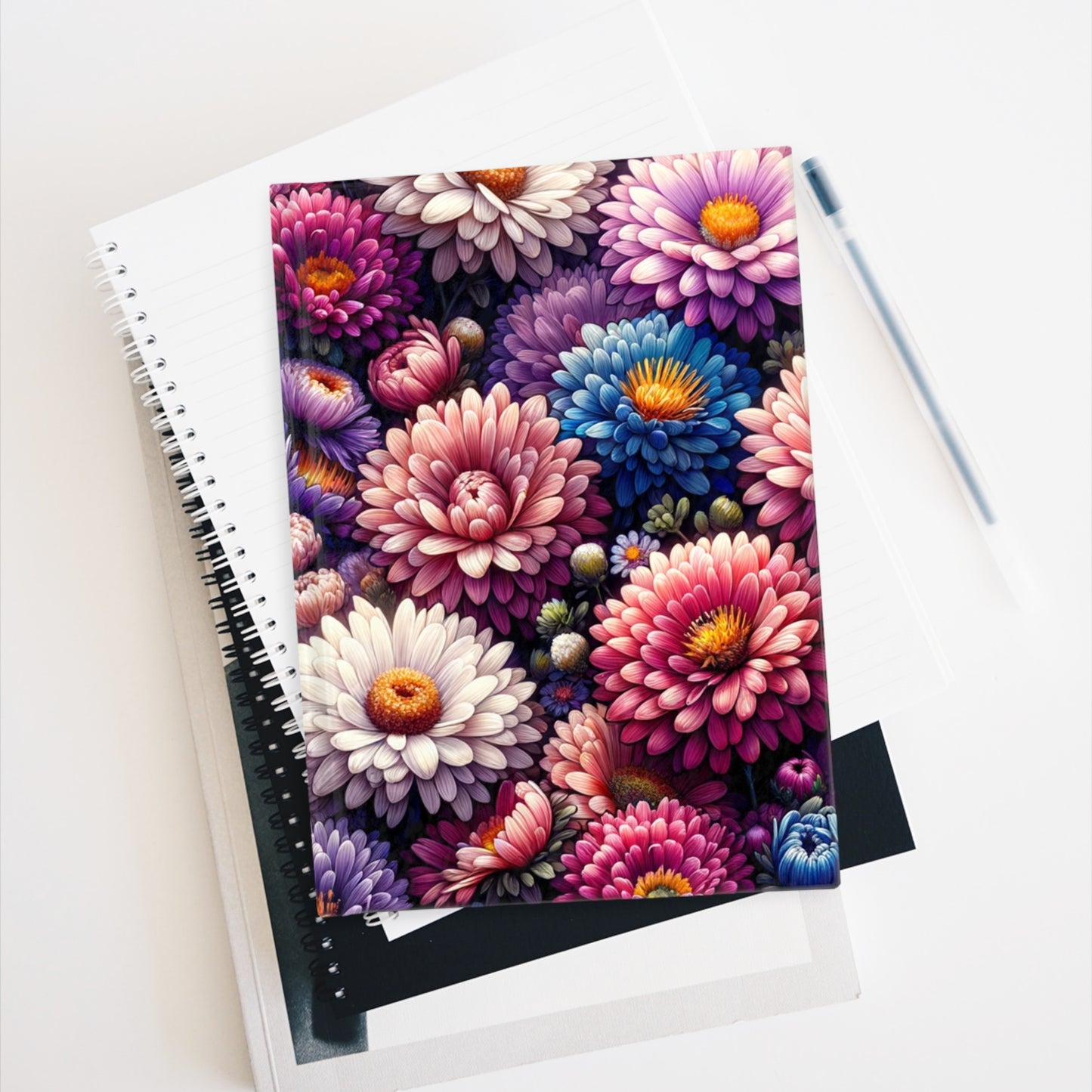 Journal - Ruled Line September Birth Flower, September Birth Month Flower, Aster Floral Design, Birth Flower of September