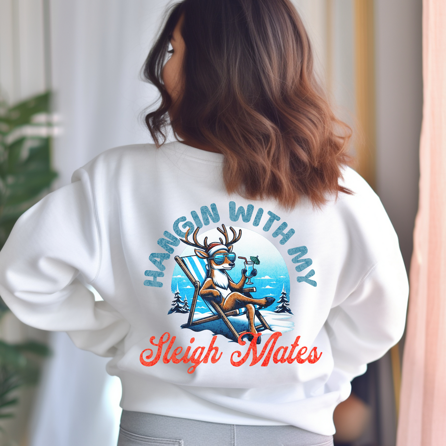 Hangin With My Sleigh Mates Female, Christmas PNG PDF SVG Digital Download Sublimation, dtf, Sleigh Mates sublimation design,