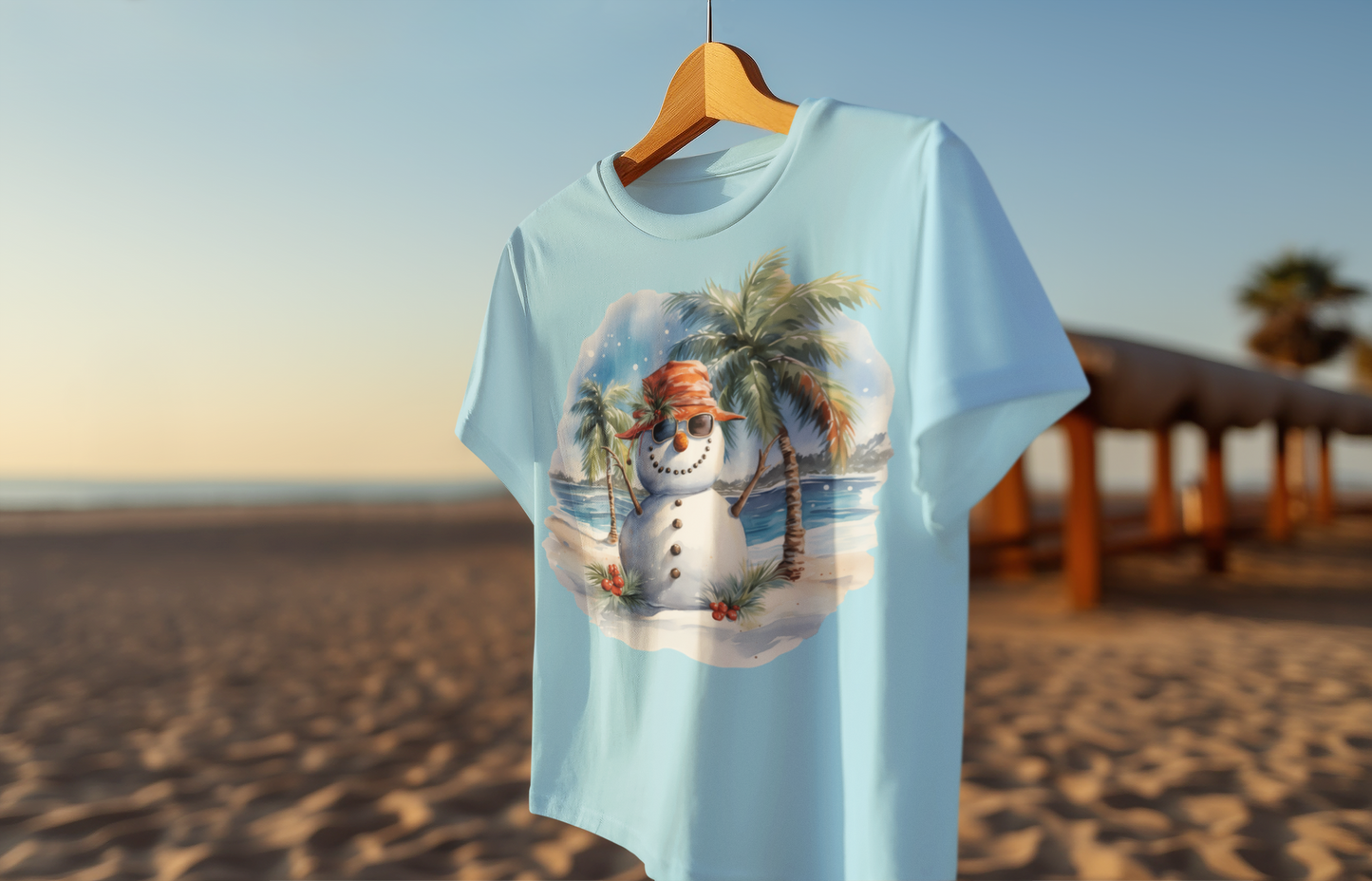 Chill Out Under the Palms: Snowman's Tropical Beach Escape PNG PDF SVG digital download