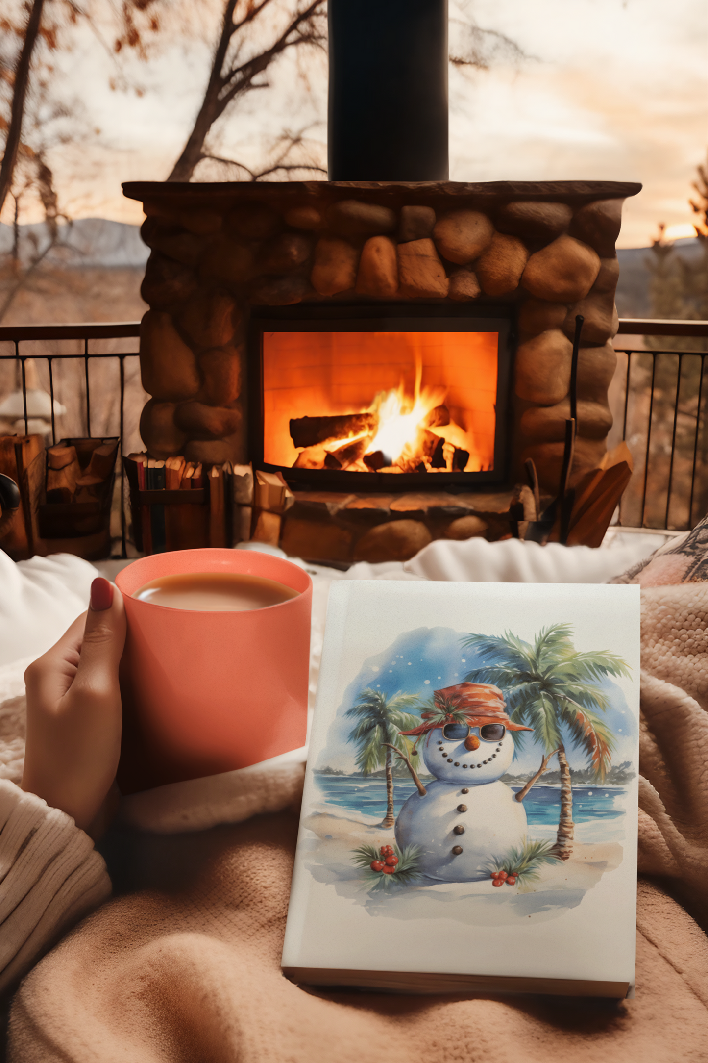 Chill Out Under the Palms: Snowman's Tropical Beach Escape PNG PDF SVG digital download