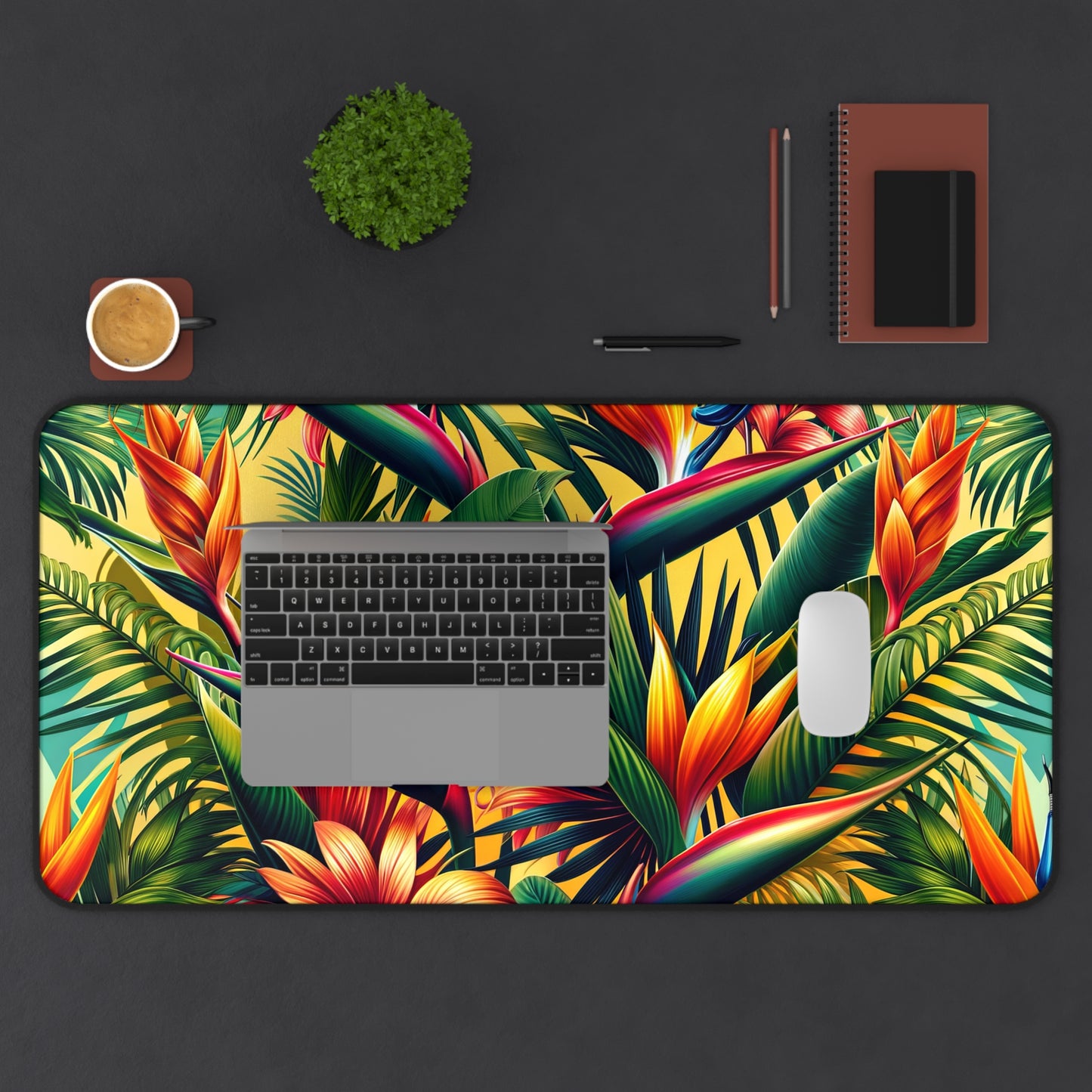 Desk Mat Lush Tropical Paradise Bloom mat to protect your desk in either your home office or work space.