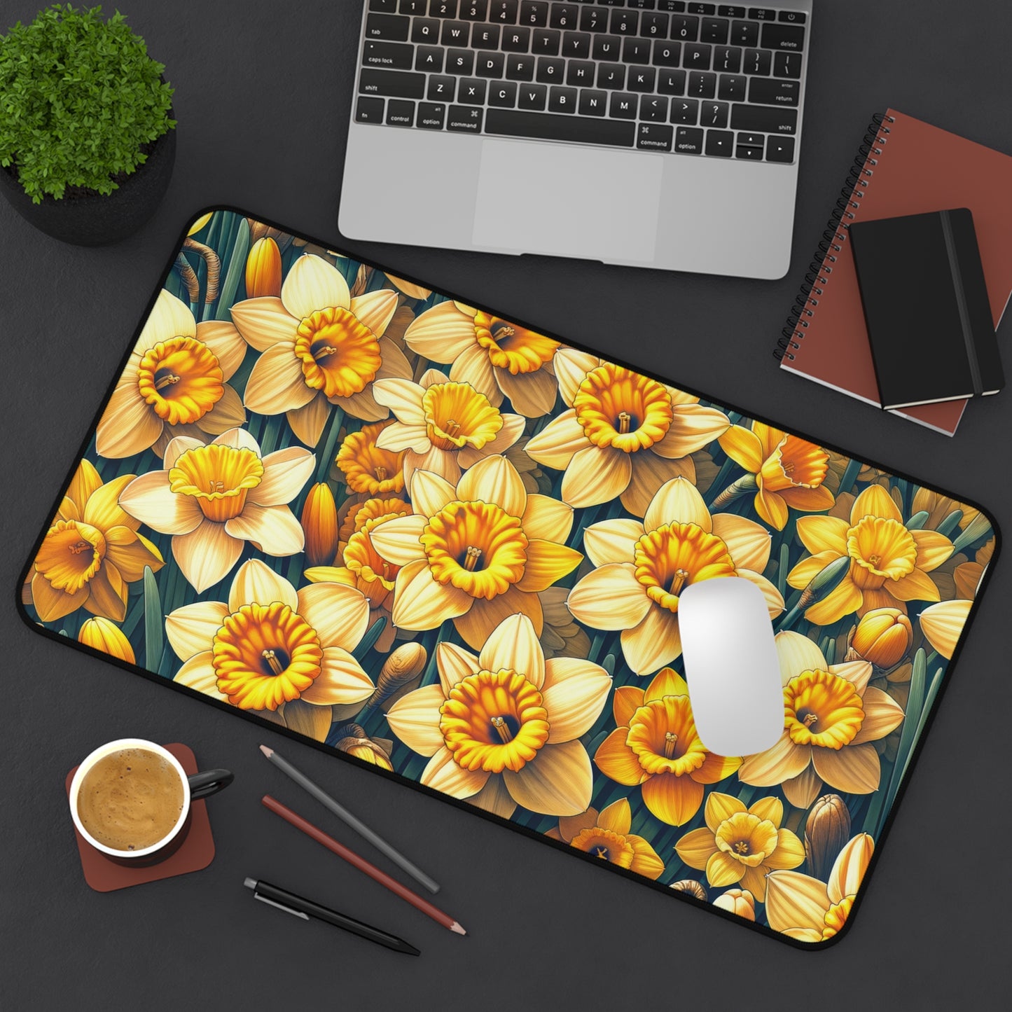 Desk Mat March Birth Flower Month of March is the Daffodil 3 Different sizes