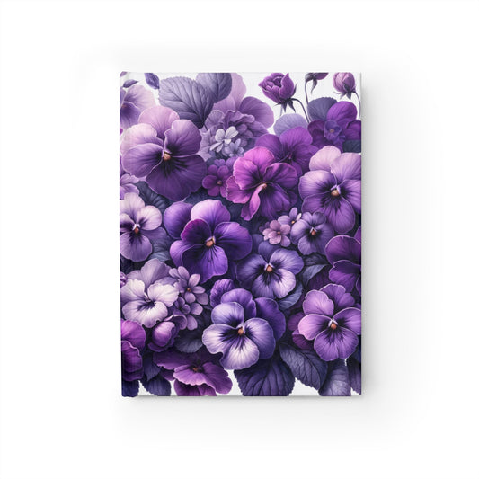 Journal - Ruled Line  February Birth Flower, February Birth Month Flower, Violet Floral Design, Birth Flower of February