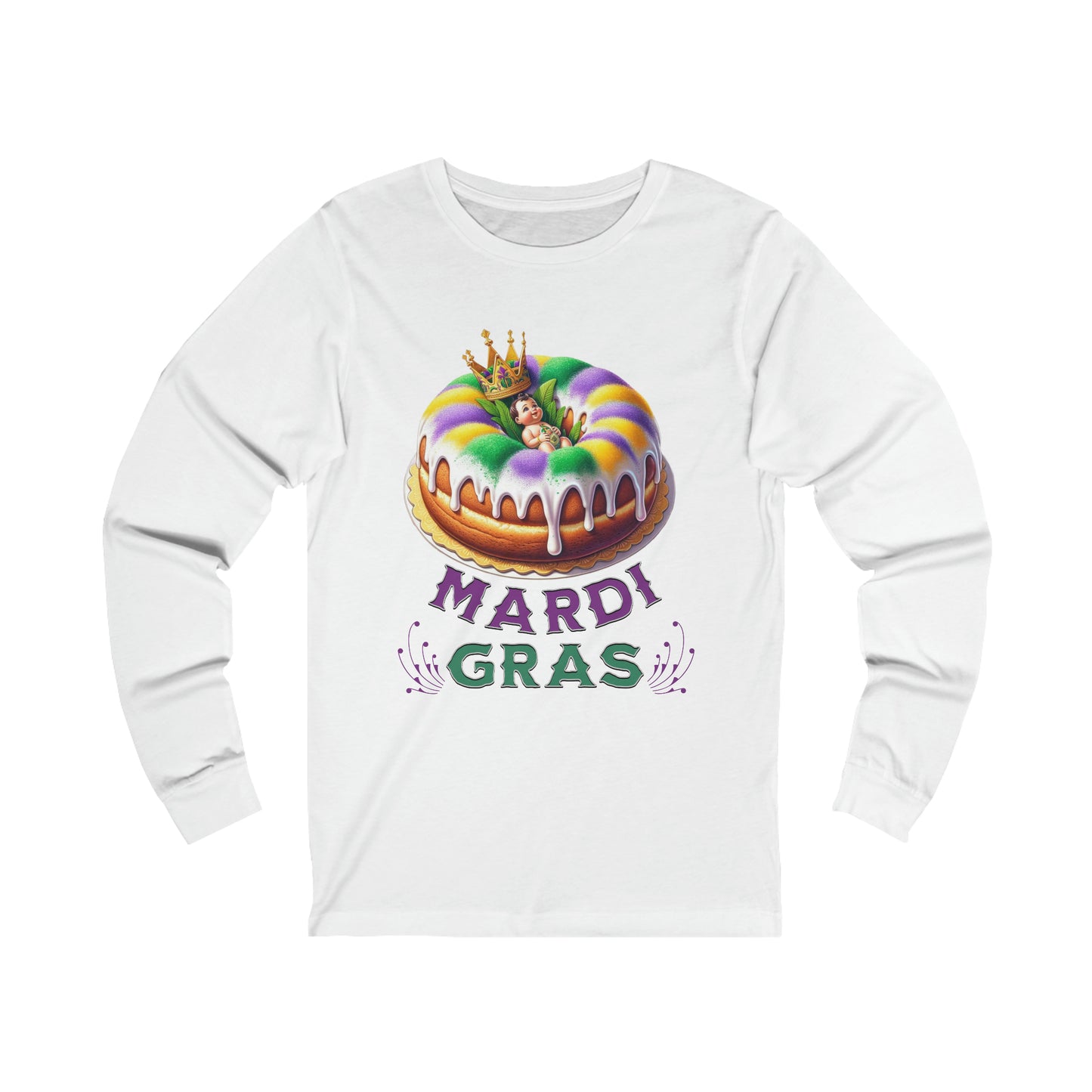 Unisex Jersey Long Sleeve Tee Happy Mardi Gras Tshirt