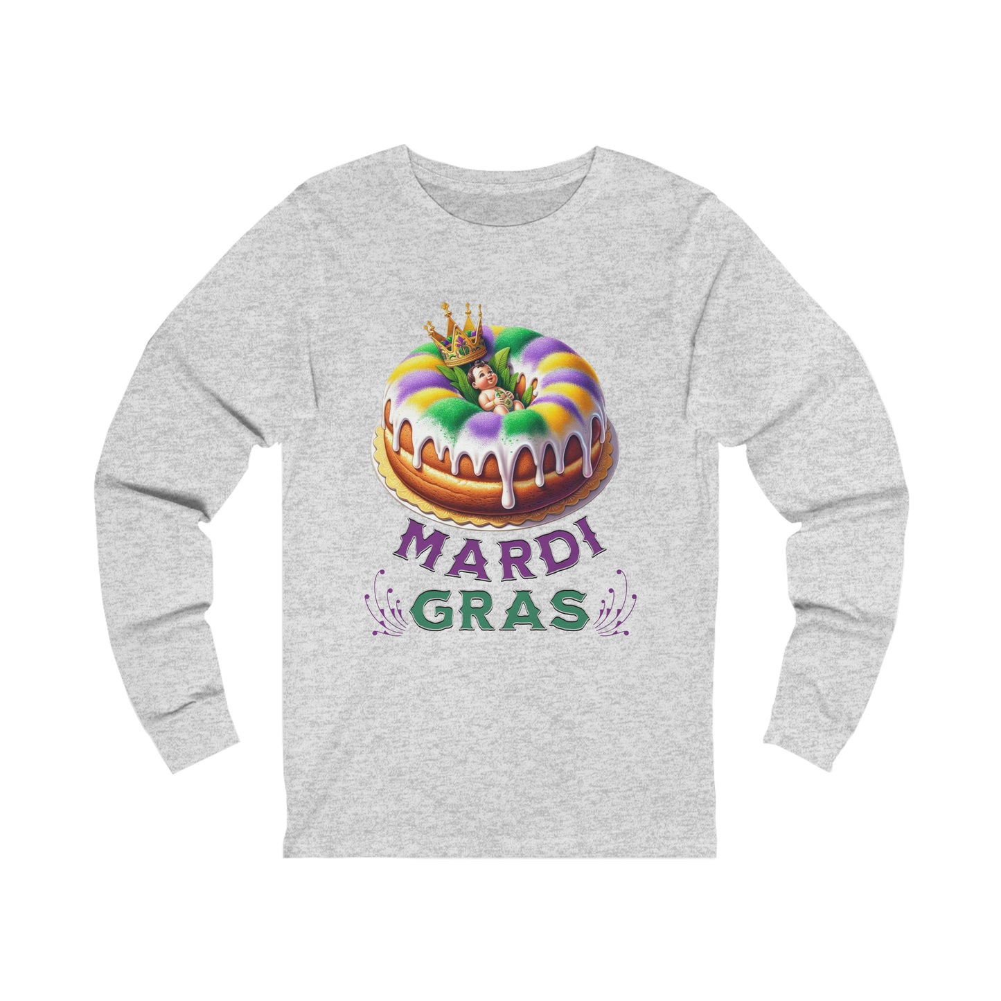 Unisex Jersey Long Sleeve Tee Happy Mardi Gras Tshirt