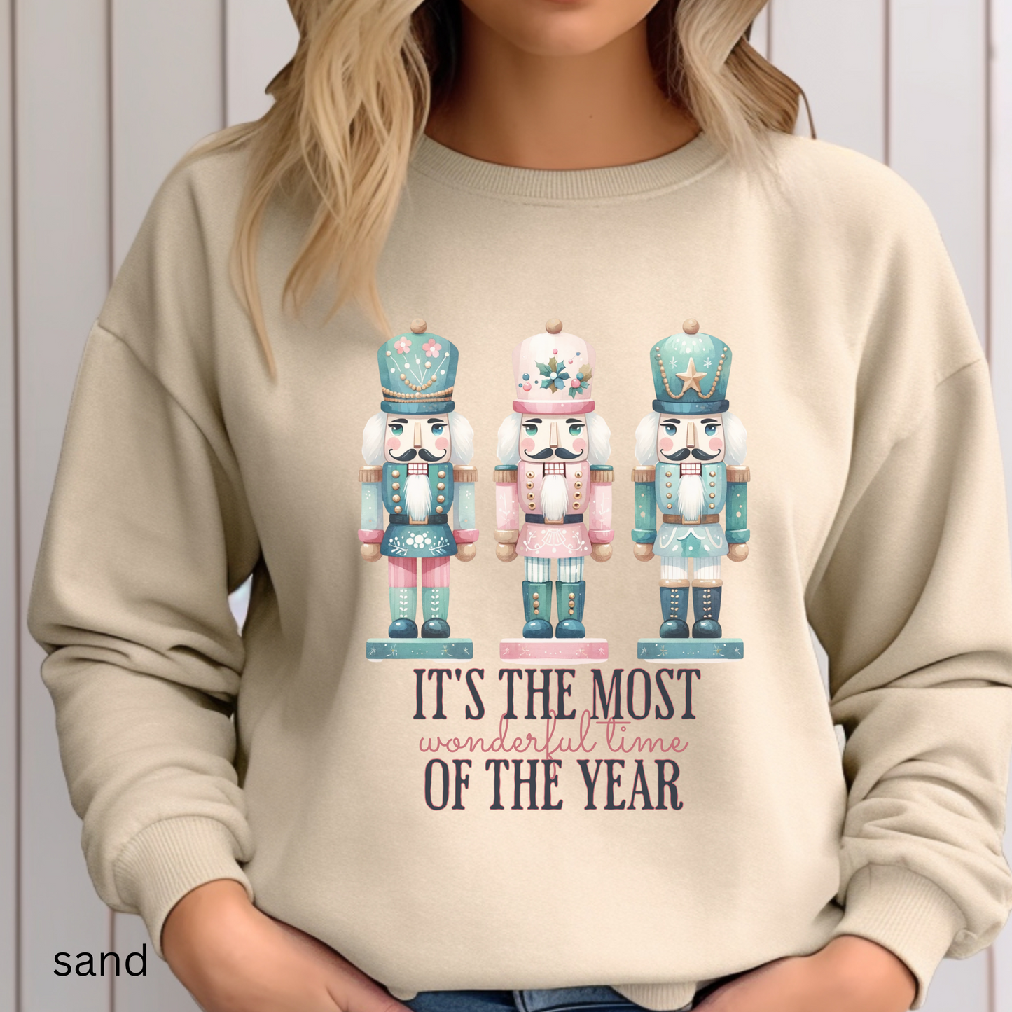 Three Pastel Nutcrackers, Wonderful Time of the Year, Digital Download PNG PDF SVG