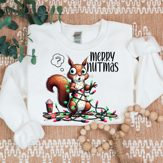 Merry Nutmas Crazy Squirrel design PNG PDF SVG digital download, Christmas Squirrel, Crazy times