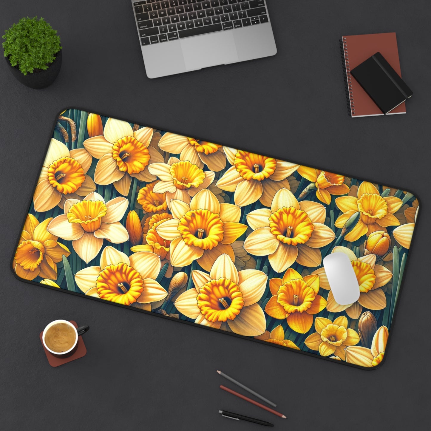 Desk Mat March Birth Flower Month of March is the Daffodil 3 Different sizes