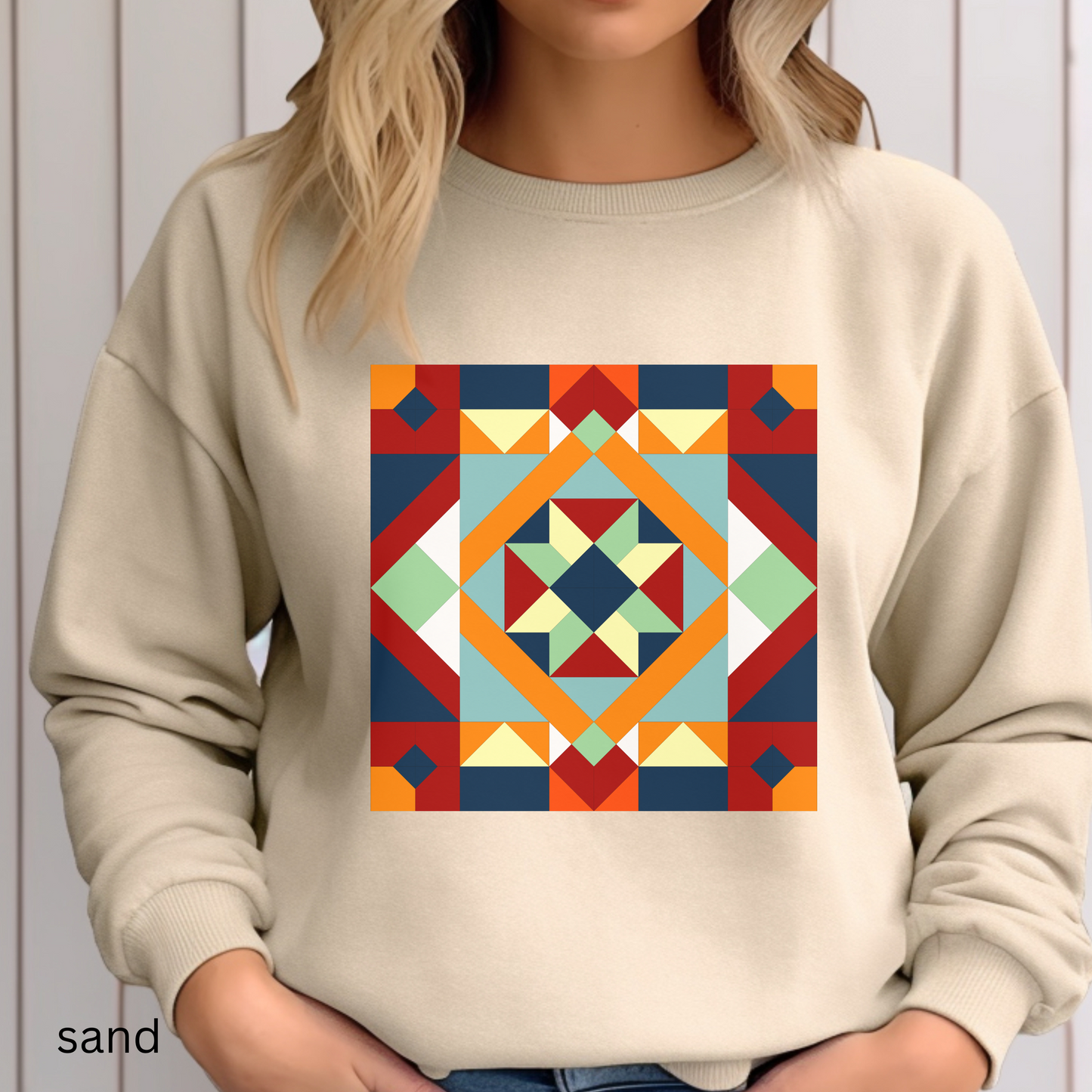 Quilt Block Star Unisex Heavy Blend™ Crewneck Sweatshirt, Quilting Shirt design for Women, Gift for Quilter, Sewing Shirt, Barn Quilt