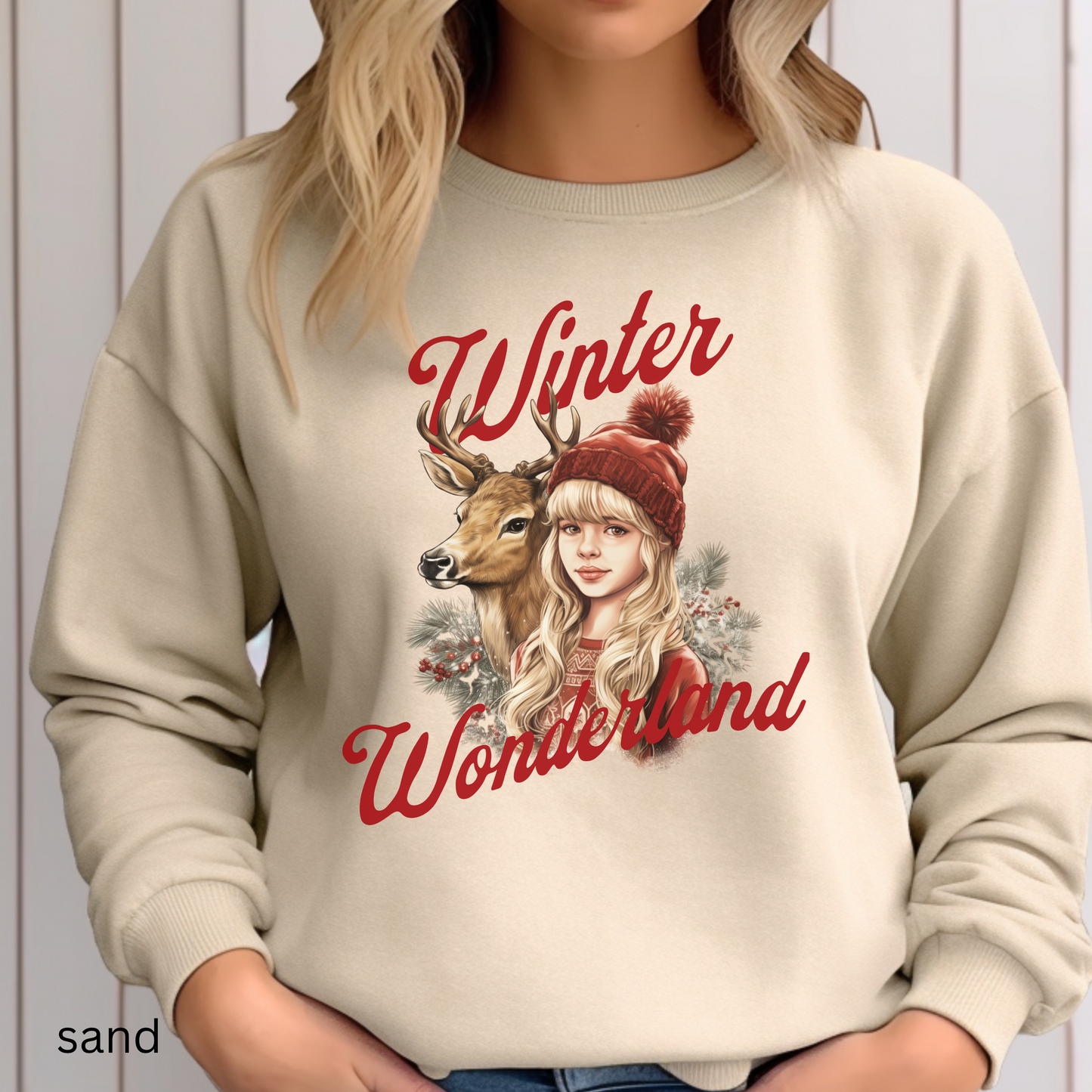 Winter Wonderland Digital Download PNG PDF SVG files, Christmas time, Reindeer, little girl cricut sihouette dtf sublimation