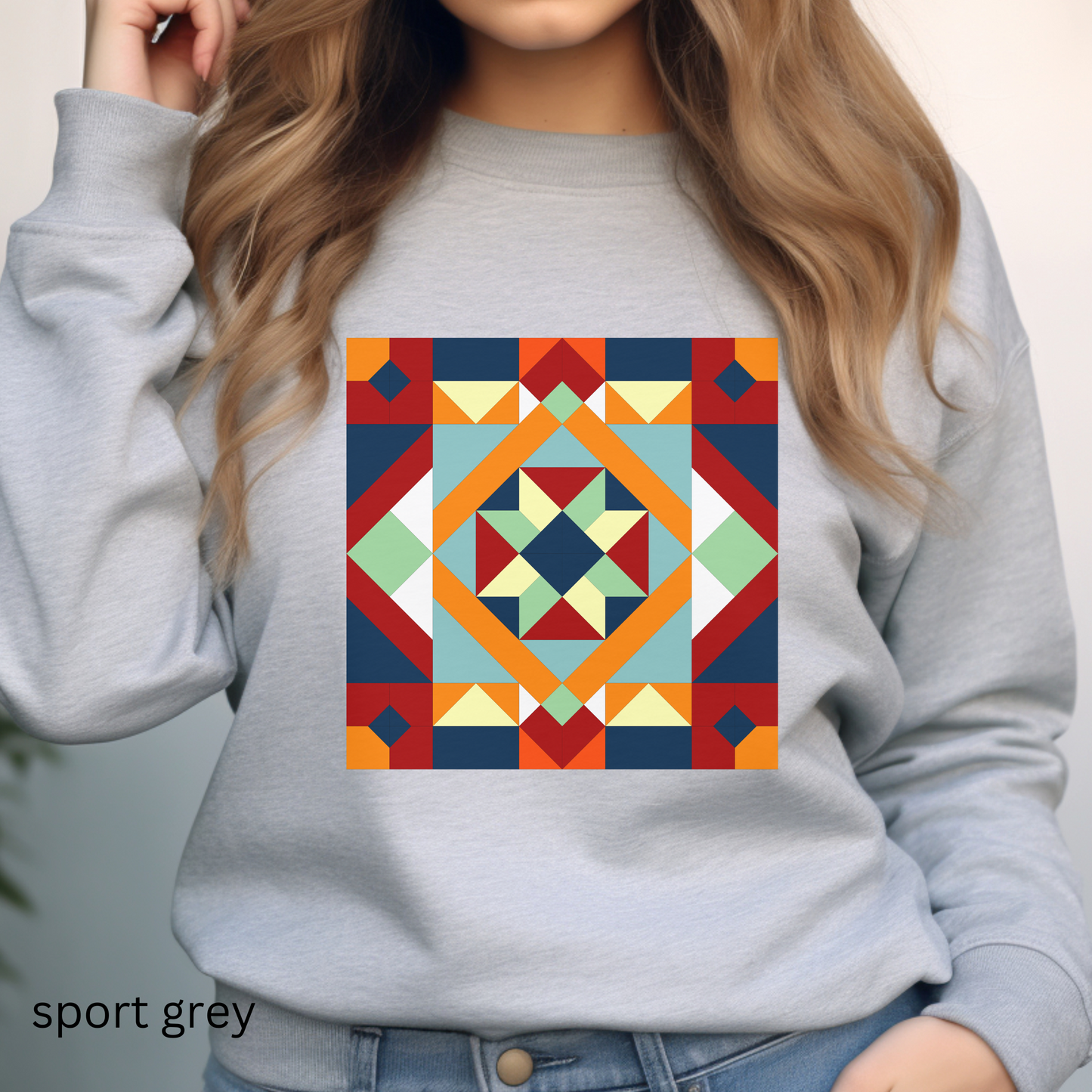 Quilt Block Star Unisex Heavy Blend™ Crewneck Sweatshirt, Quilting Shirt design for Women, Gift for Quilter, Sewing Shirt, Barn Quilt