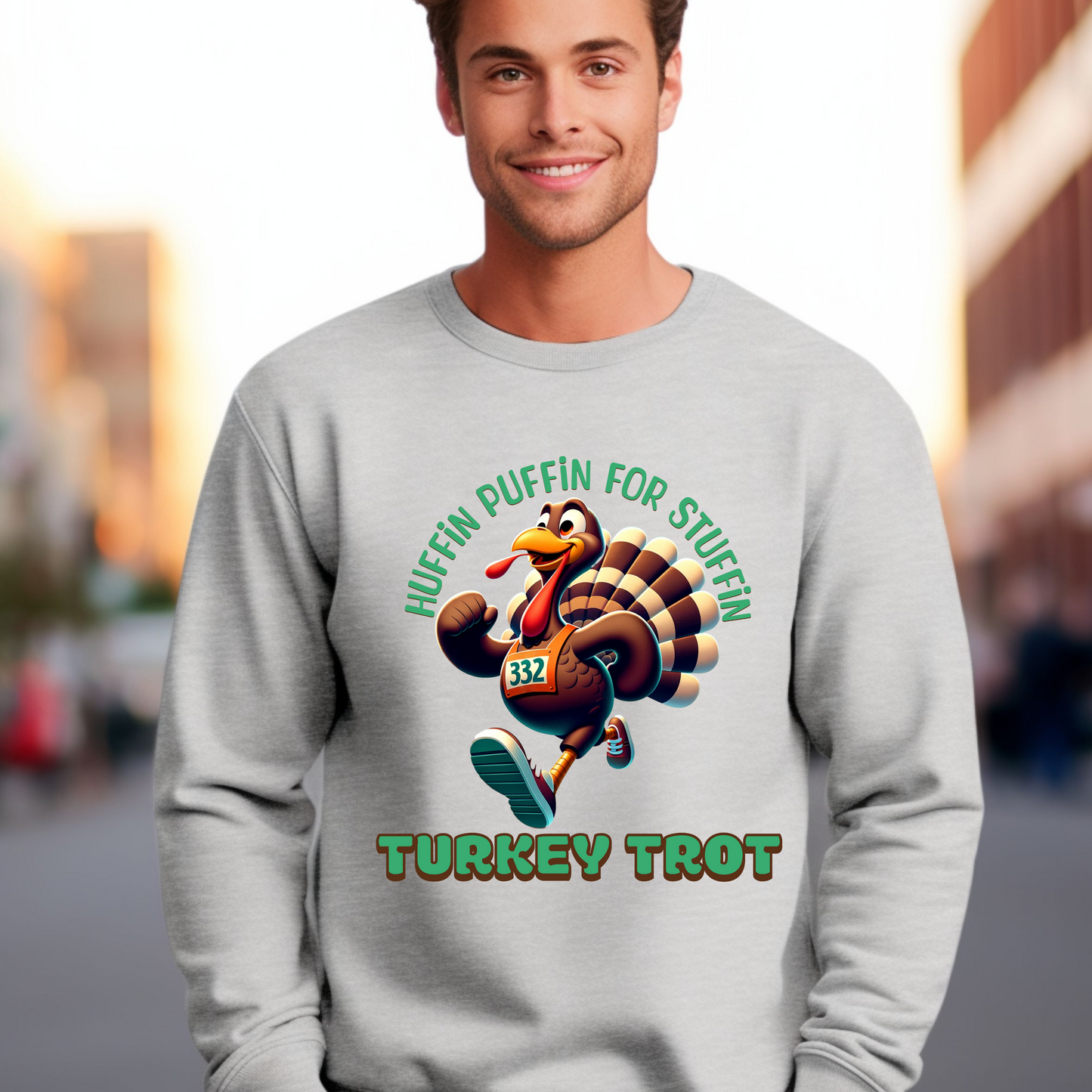 Huffin Puffin for Stuffin Turkey Trot PNG, PDF, SVG digital design, Thanksgiving fun design, Sublimation Designs Downloads.