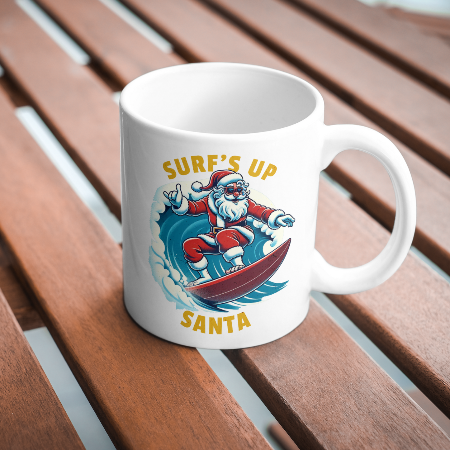 Surfing Santa, Holiday wave, Christmas, Beach theme PNG PDF SVG digital downloads, Surfing santa sublimation design, Christmas shirt