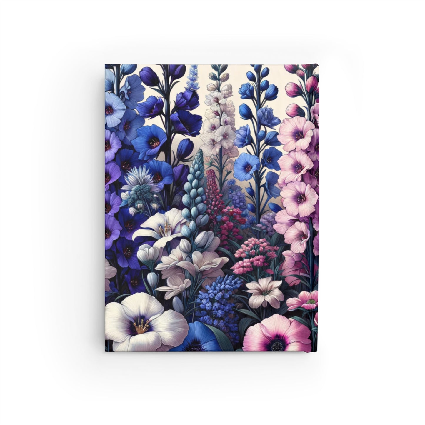 Journal - Ruled Line July Birth Flower, July Birth Month Flower, Larkspur Floral Design, Birth Flower of July