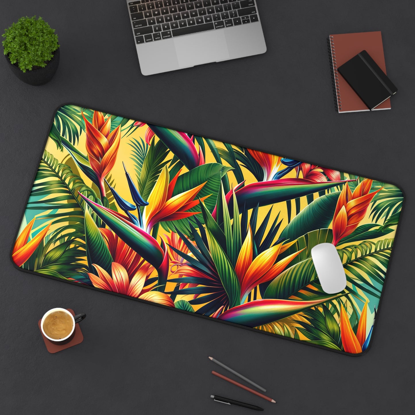 Desk Mat Lush Tropical Paradise Bloom mat to protect your desk in either your home office or work space.