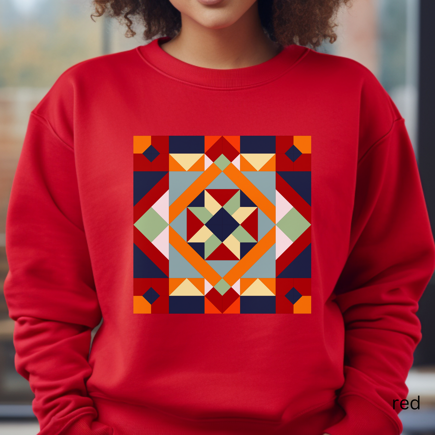 Quilt Block Star Unisex Heavy Blend™ Crewneck Sweatshirt, Quilting Shirt design for Women, Gift for Quilter, Sewing Shirt, Barn Quilt