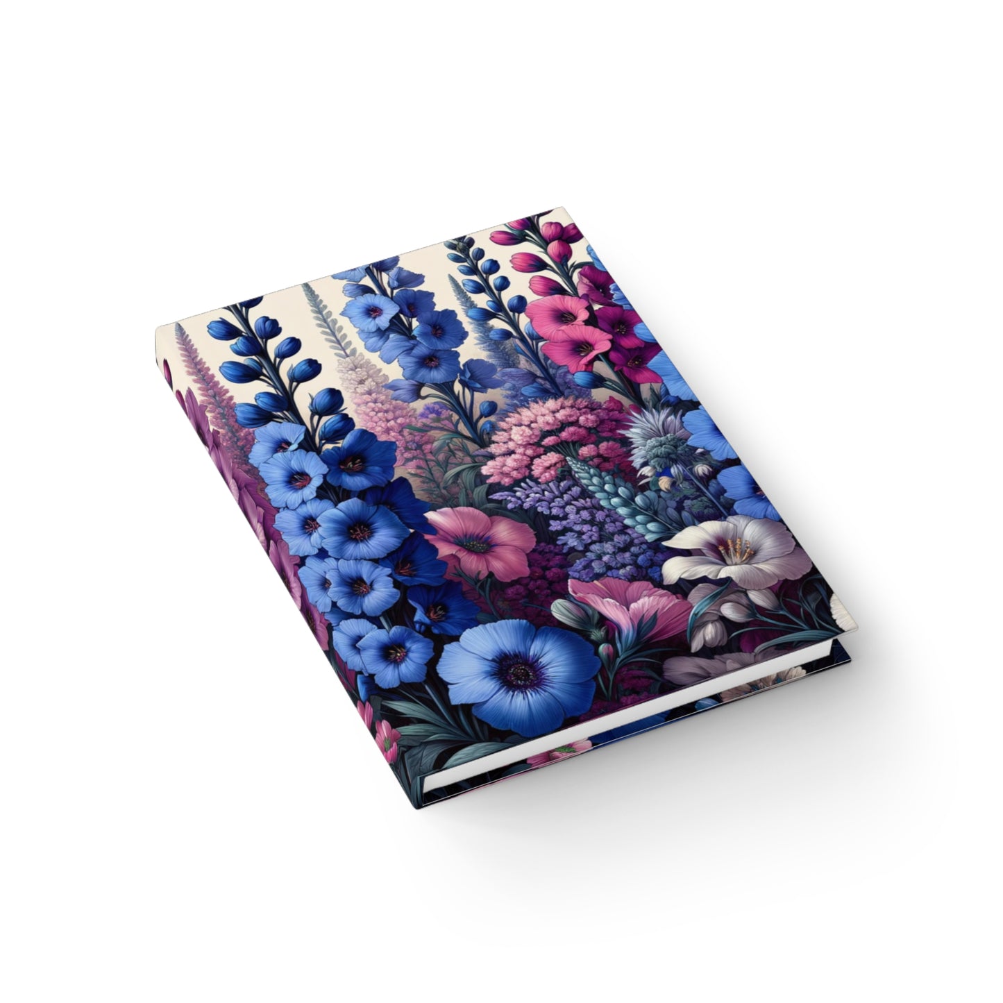 Journal - Ruled Line July Birth Flower, July Birth Month Flower, Larkspur Floral Design, Birth Flower of July