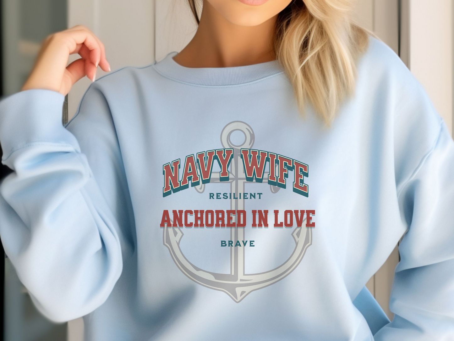 Navy Wife Anchored in Love, Military Wife, US Navy, Anchor, PNG, pdf, SVG digital download, Cricut, dtf, Sublimation, Silhouette