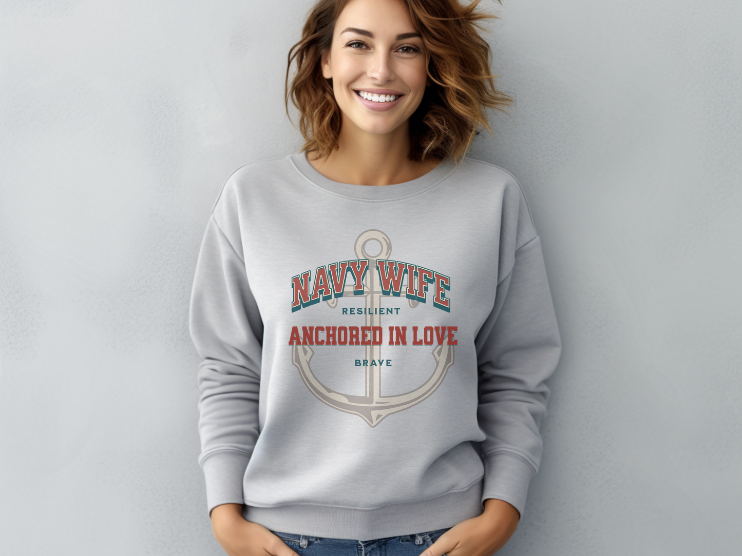 Navy Wife Anchored in Love, Military Wife, US Navy, Anchor, PNG, pdf, SVG digital download, Cricut, dtf, Sublimation, Silhouette