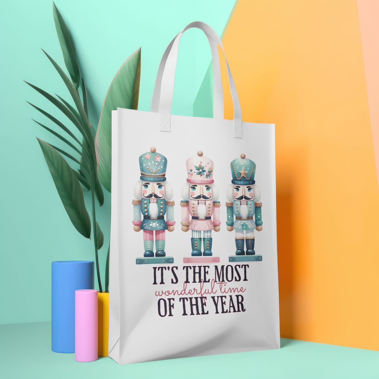 Three Pastel Nutcrackers, Wonderful Time of the Year, Digital Download PNG PDF SVG