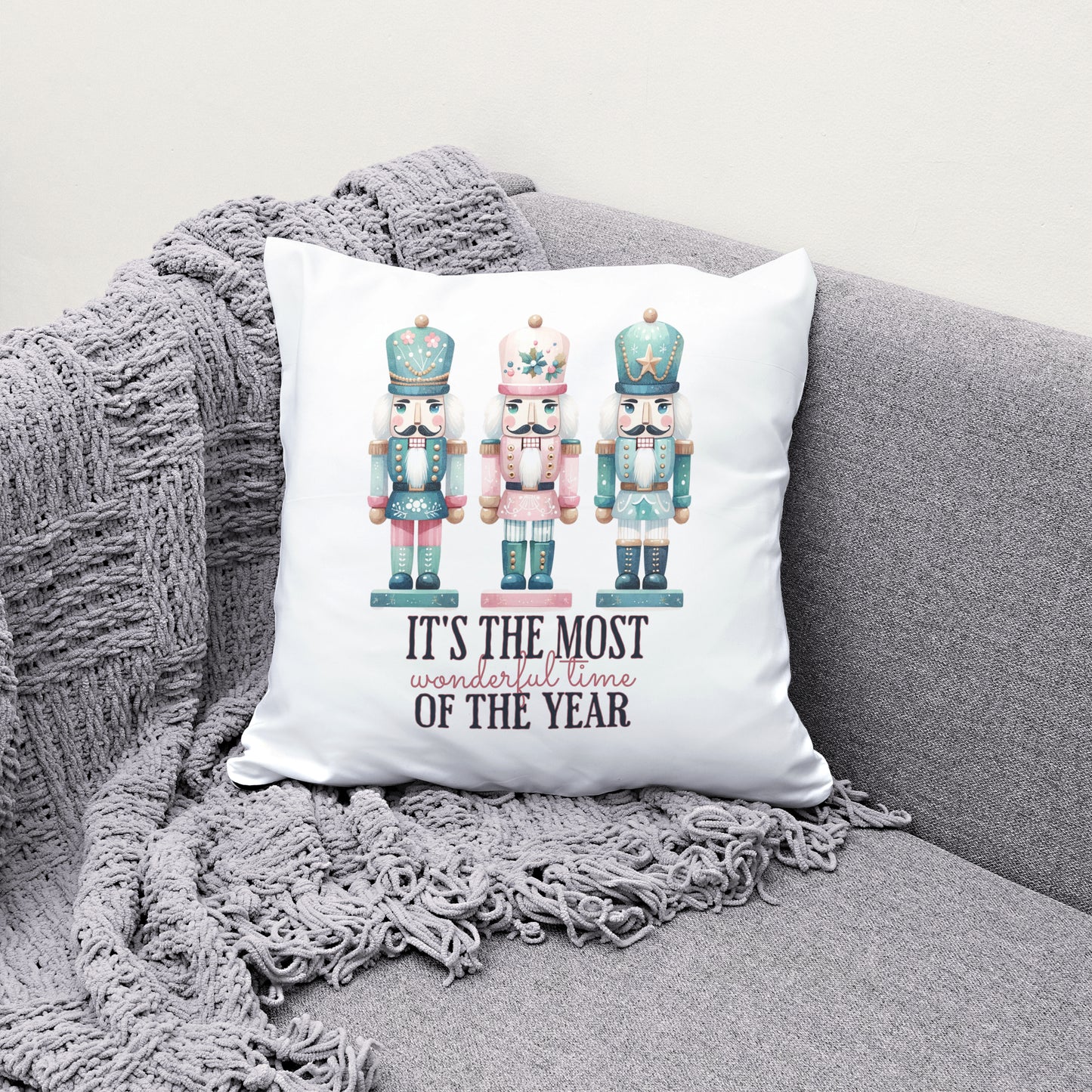 Three Pastel Nutcrackers, Wonderful Time of the Year, Digital Download PNG PDF SVG