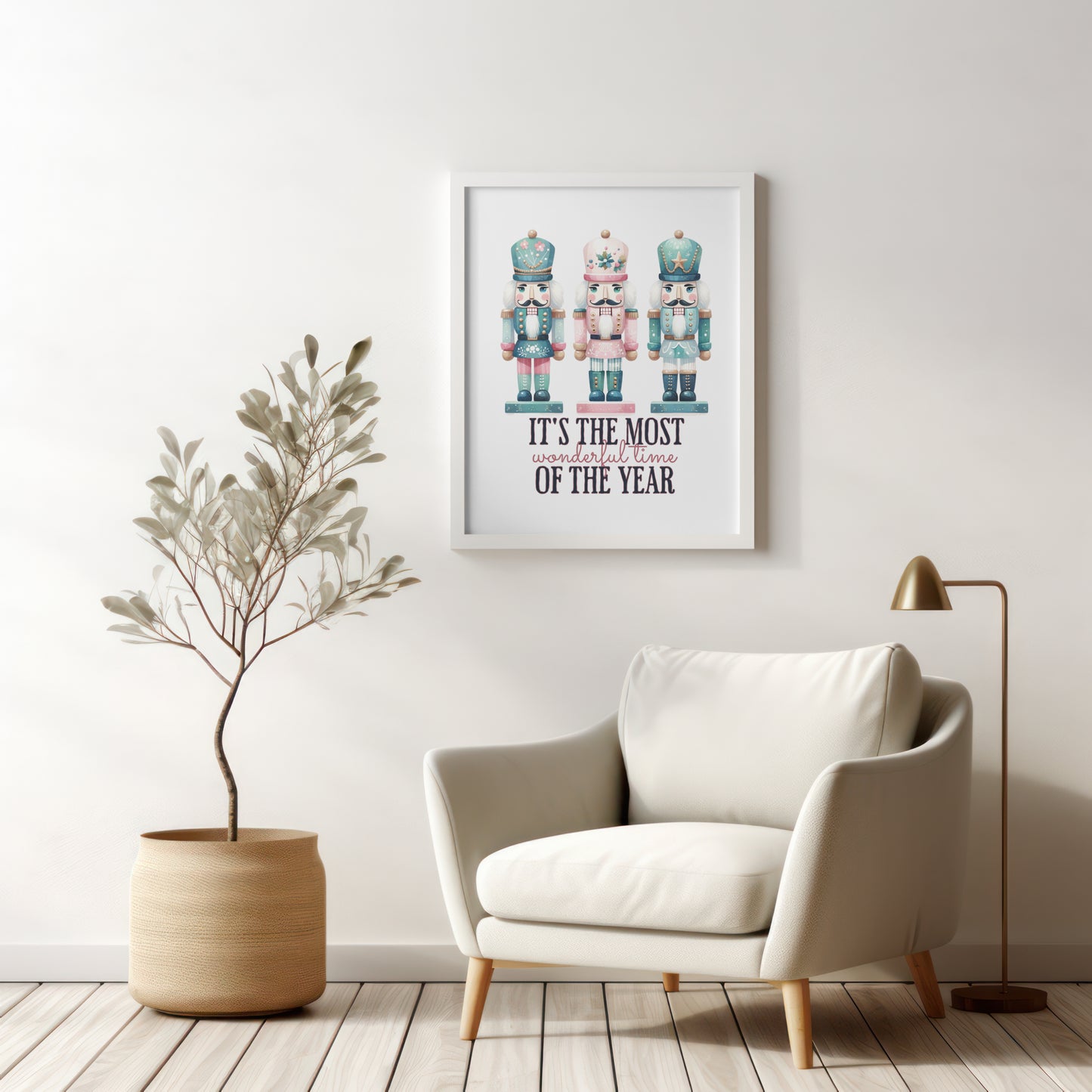 Three Pastel Nutcrackers, Wonderful Time of the Year, Digital Download PNG PDF SVG