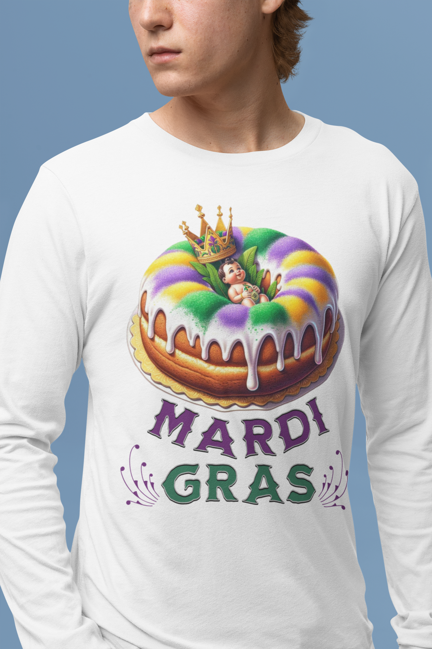 Unisex Jersey Long Sleeve Tee Happy Mardi Gras Tshirt