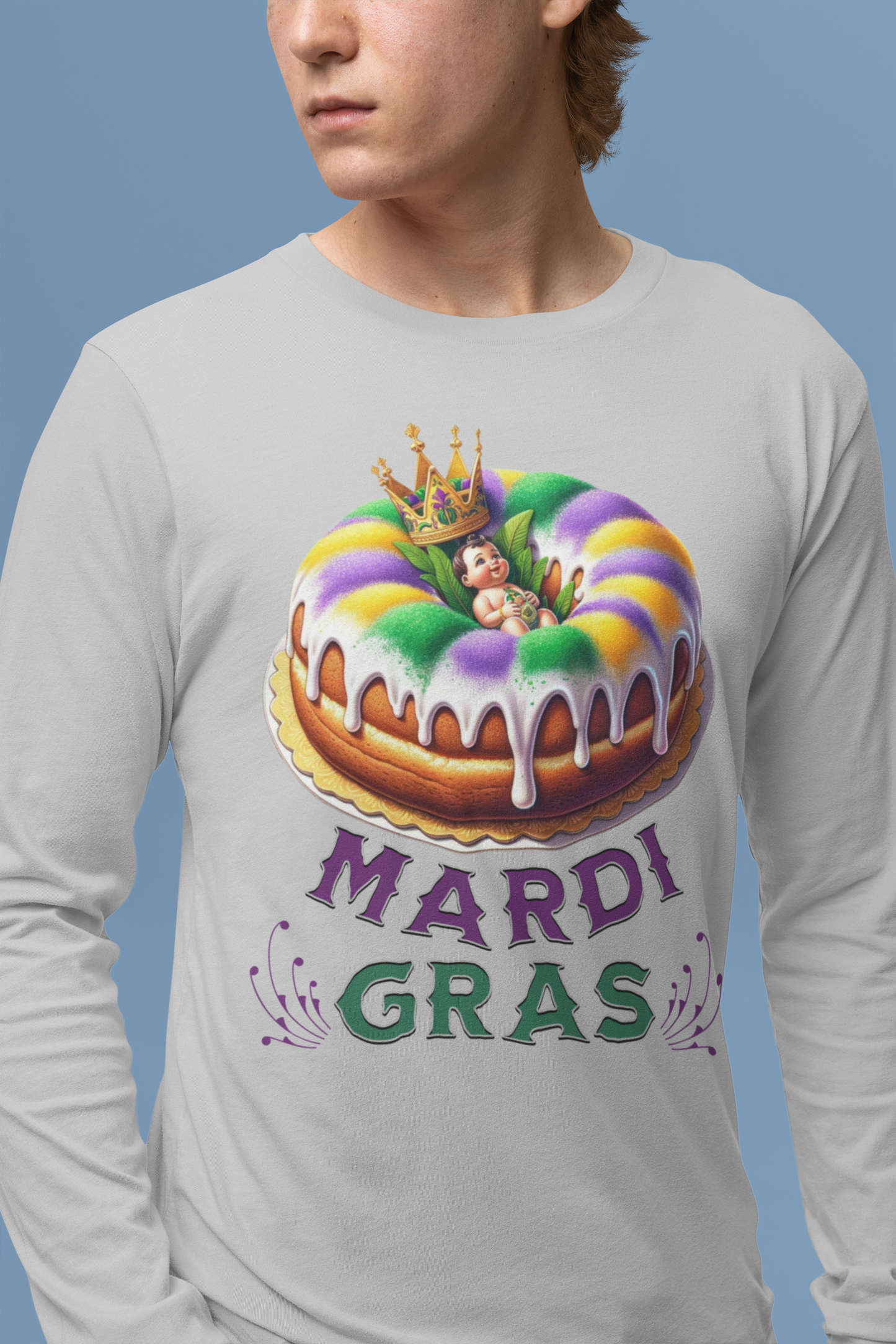 Unisex Jersey Long Sleeve Tee Happy Mardi Gras Tshirt